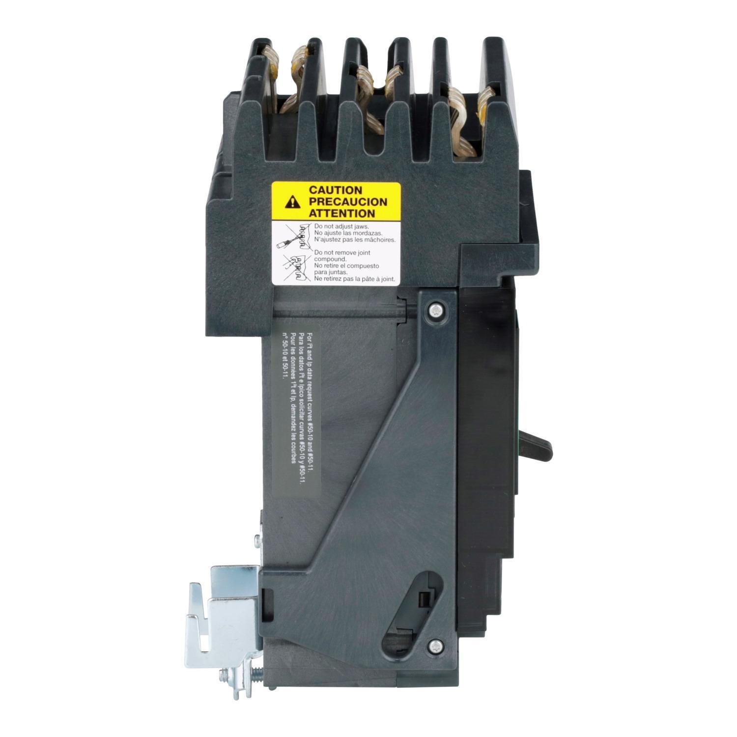 Picture of HJA36150U31X - Circuit breaker, PowerPacT H, 150A, 3 pole, 600VAC, 25kA, I-Line, Micrologic 3.2, 80%, ABC