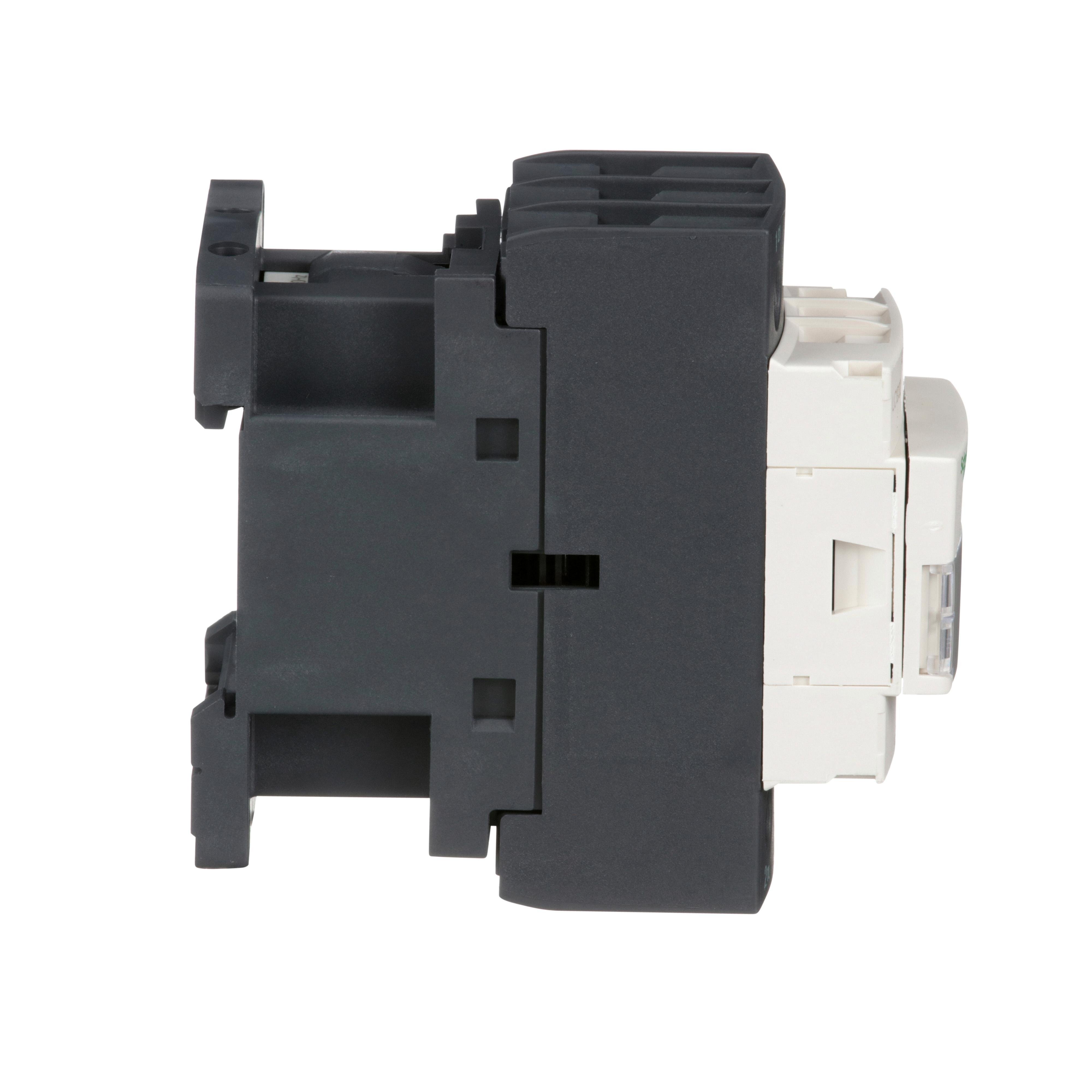 Picture of LC1D32B7 - IEC contactor, TeSys Deca, nonreversing, 32A, 20HP at 480VAC, up to 100kA SCCR, 3 phase, 3 NO, 24VAC 50/60Hz coil, open