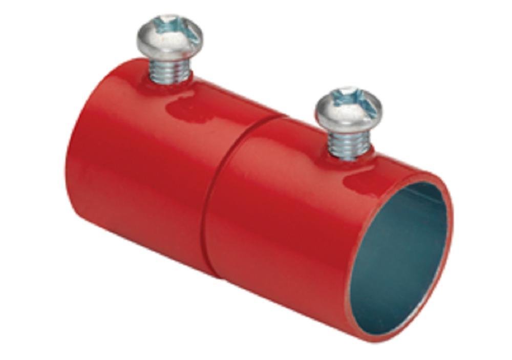 241-SR - 3/4" Fire Alarm EMT Coupling, Red Steel