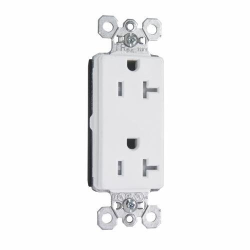 PTTR26362-W - PlugTail® 20A 125V Spec-Grade Tamper-Resistant Decorator Duplex Receptacle, White