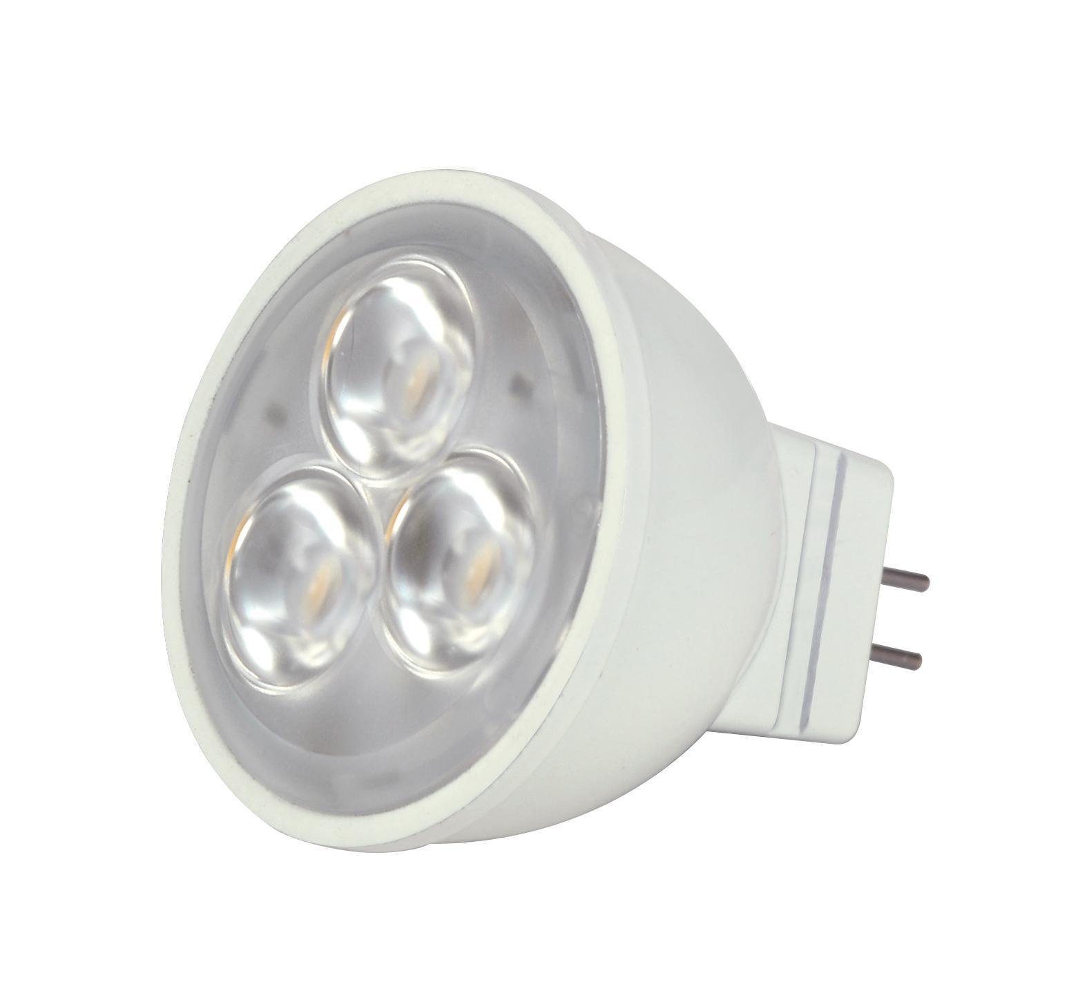 Picture of S9281 - 3W - LED - MR11 - 3000K - 25 deg. beam spread - 25000 Average rated hours - 210 Lumens - GU4 base - 12 Volt AC/DC