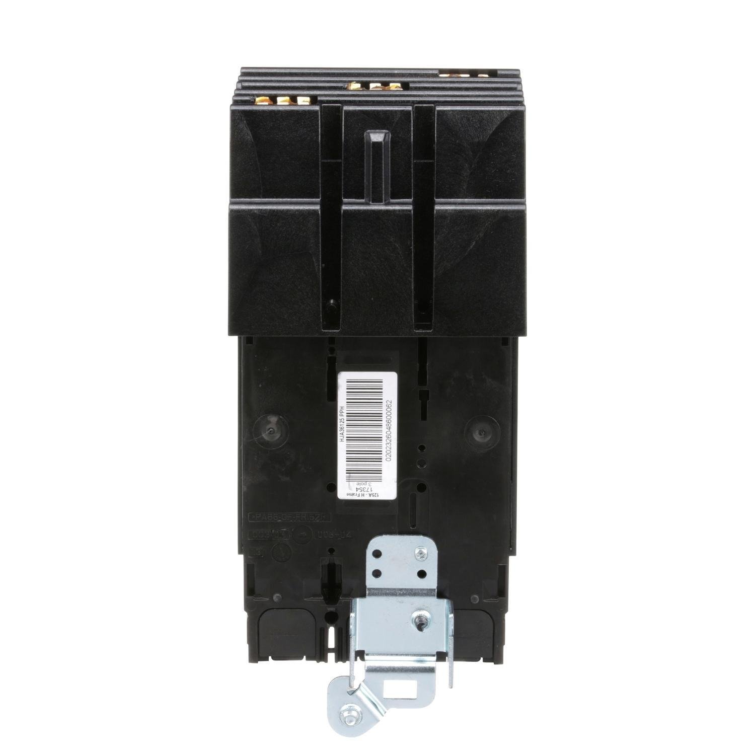 Picture of HJA36125 - Circuit breaker, PowerPacT H, 125A, 3 pole, 600VAC, 25kA, I-Line, thermal magnetic, 80%, ABC
