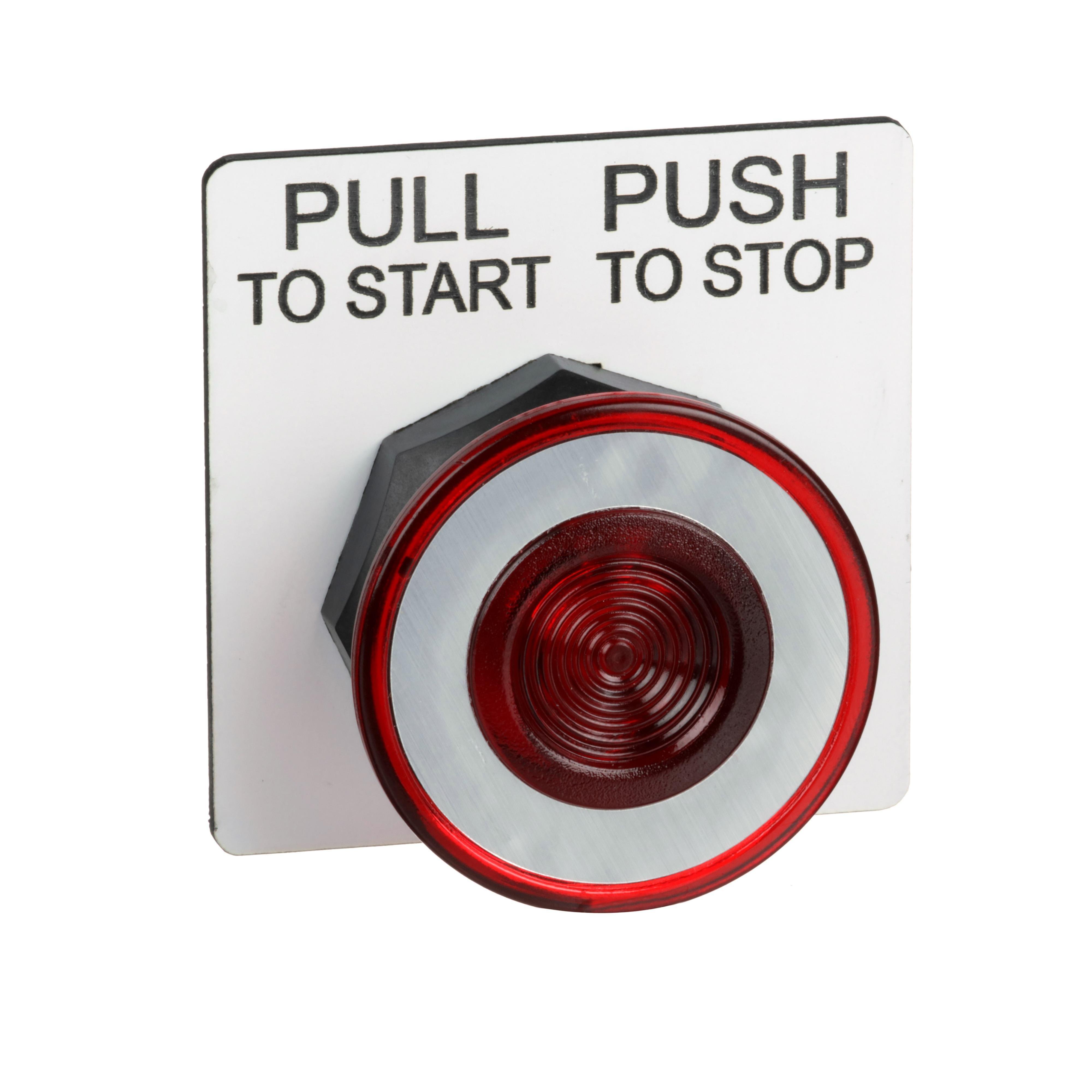 Picture of 9001SKR9R - 30mm Push Button, Type SK, push pull operator, red mushroom cap
