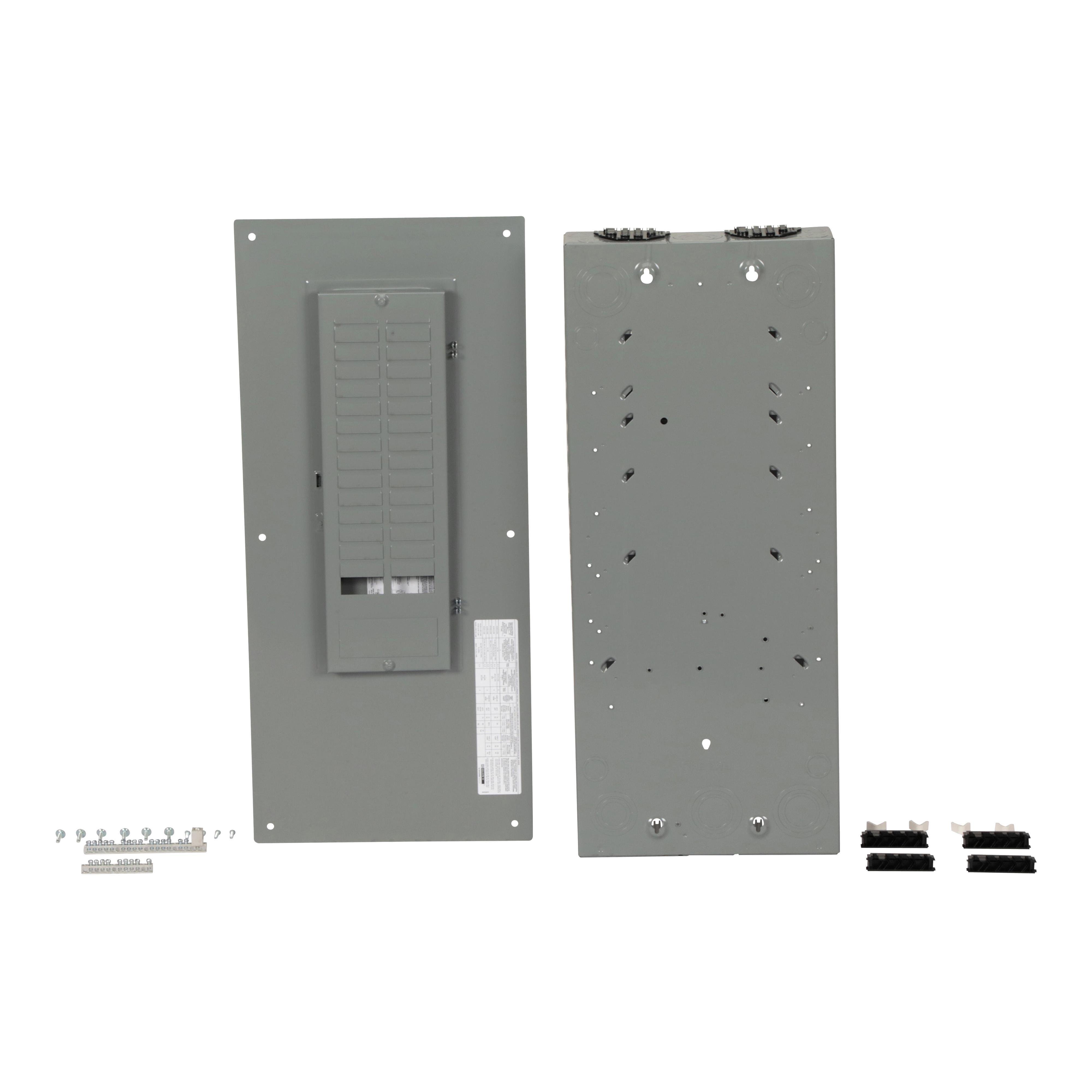 Picture of HOM3060L225PQGC - Load center, Homeline, 1 phase, 30 spaces, 60 circuits, 225A convertible main lugs, PoN, NEMA1, Qwik-grip, gnd bar