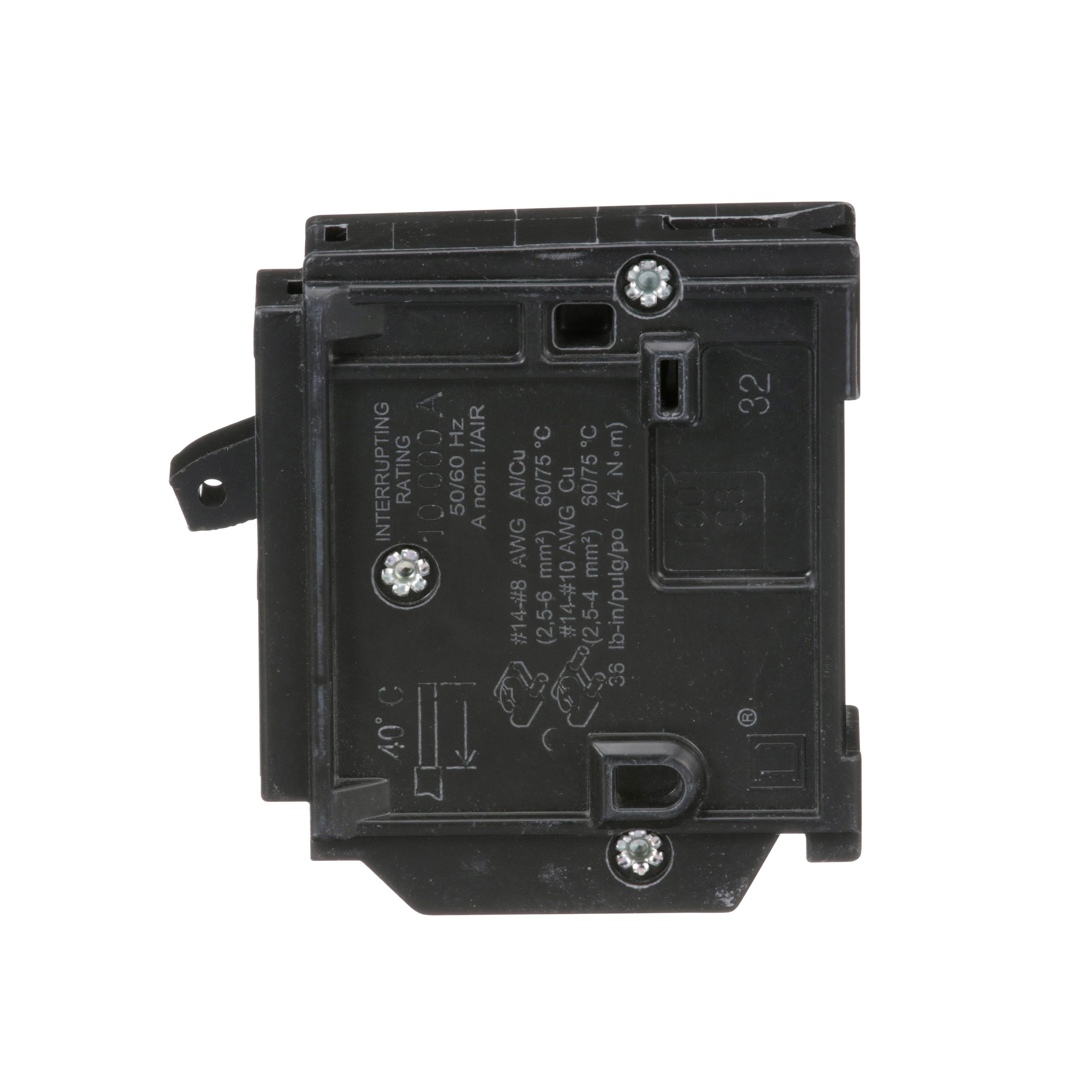 Picture of HOM115 - Mini circuit breaker, Homeline, 15A, 1 pole, 120/240VAC, 10kA AIR, standard type, plug in, UL