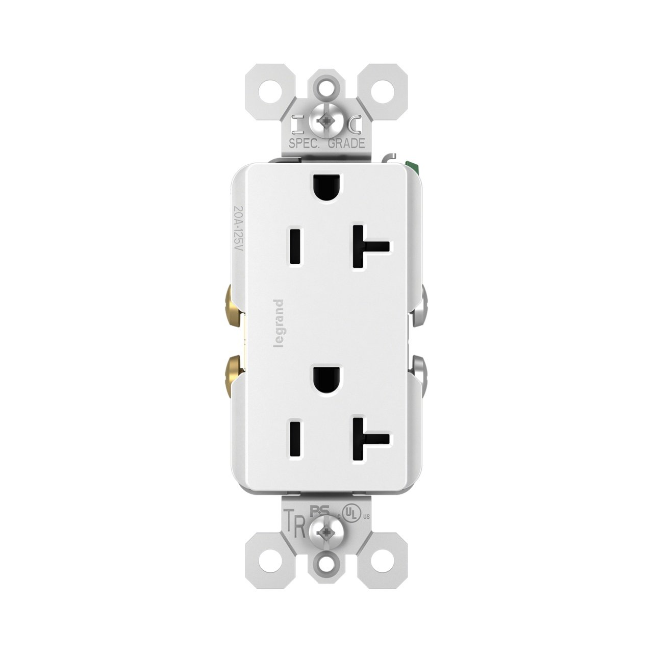 Picture of TR26352-W - TR DECO RECEP 20A 125V S+B WIRE WH