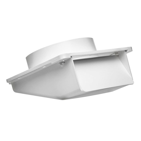143W - 4" Plastic Soffit Exhaust Vent with Weather Damper