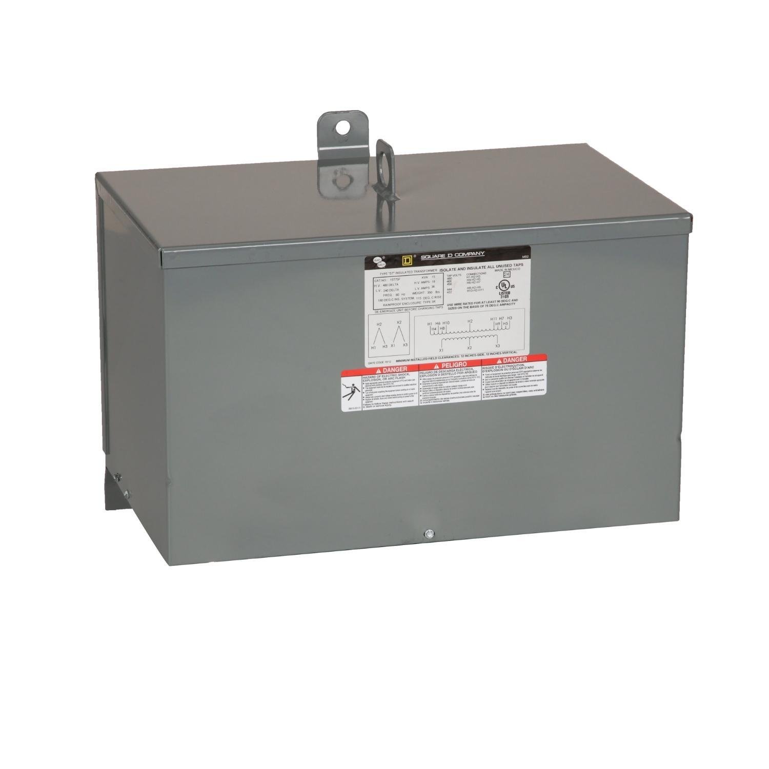 15T75F - Transformer, dry type, encapsulated, 15kVA, 3 phase, 480V primary, 240V secondary, 14C, 115C rise [TAA]