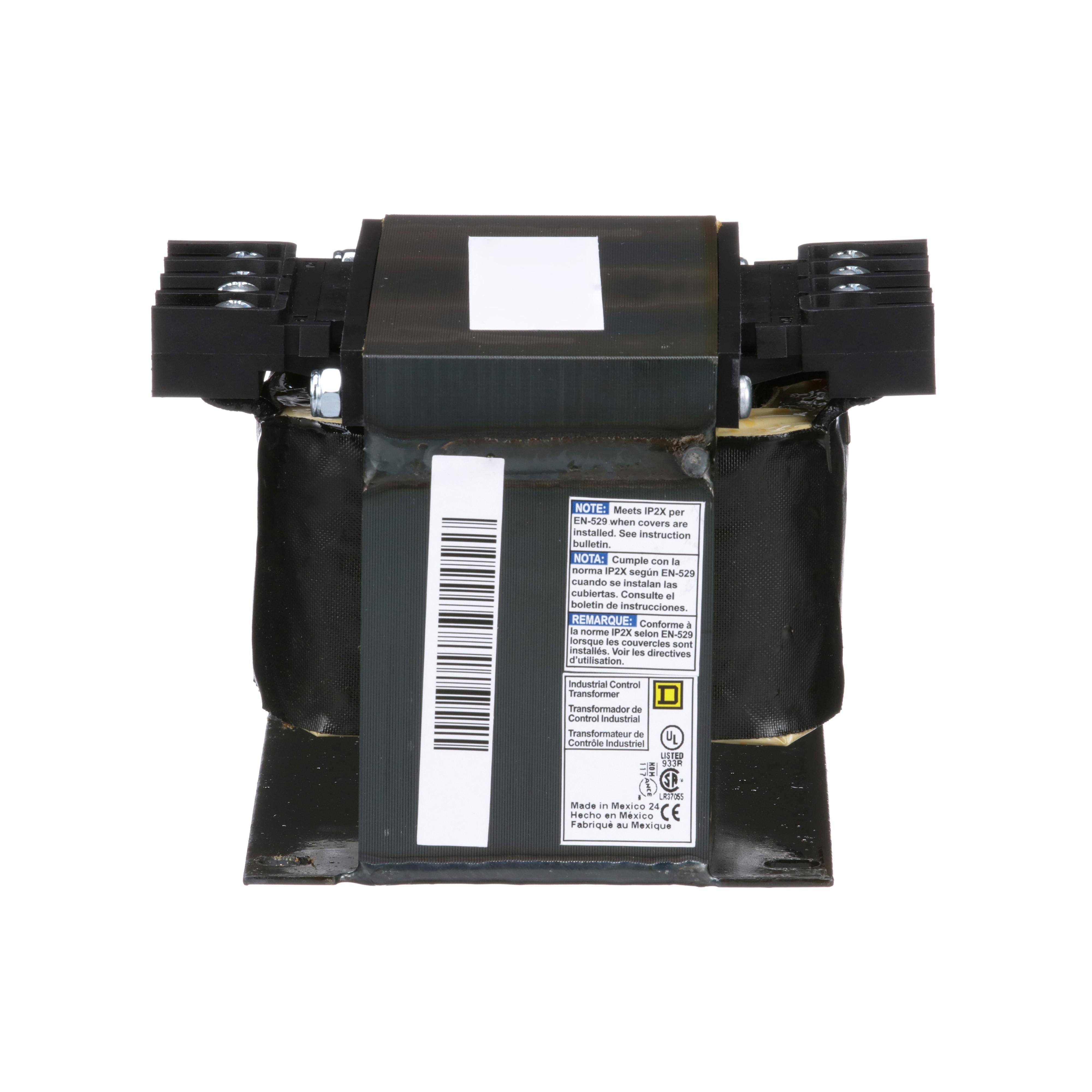 Picture of 9070T500D5 - Transformer, Type T, industrial control, 500VA, 1 phase, 600V primary, 120V secondary, 115C rise