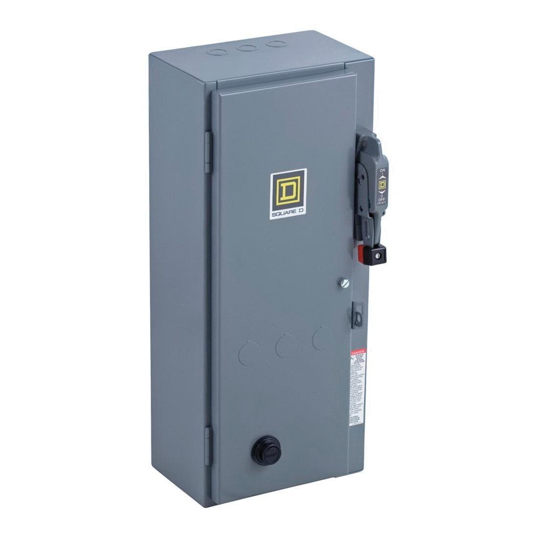 Picture of 8538SBG13V02S - NEMA combination starter, Type S, 30A fusible disconnect, Size 0, 18A, 5HP at 600VAC, 3 phase, 3 pole, 120VAC coil, NEMA 1 [TAA]