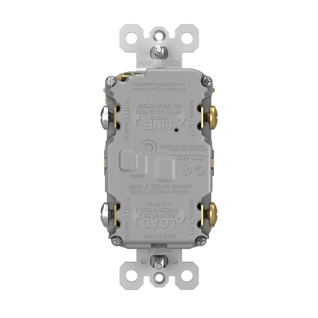2097-TRWRI - radiant® Tamper-Resistant Weather-Resistant 20A Duplex Self-Test GFCI Receptacles with SafeLock® Protection, Ivory