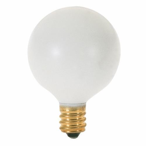 S3830 - 10 Watt G12 1/2 Pear Incandescent - Satin White - 1500 Average rated hours - 50 Lumens - Candelabra base - 120 Volt