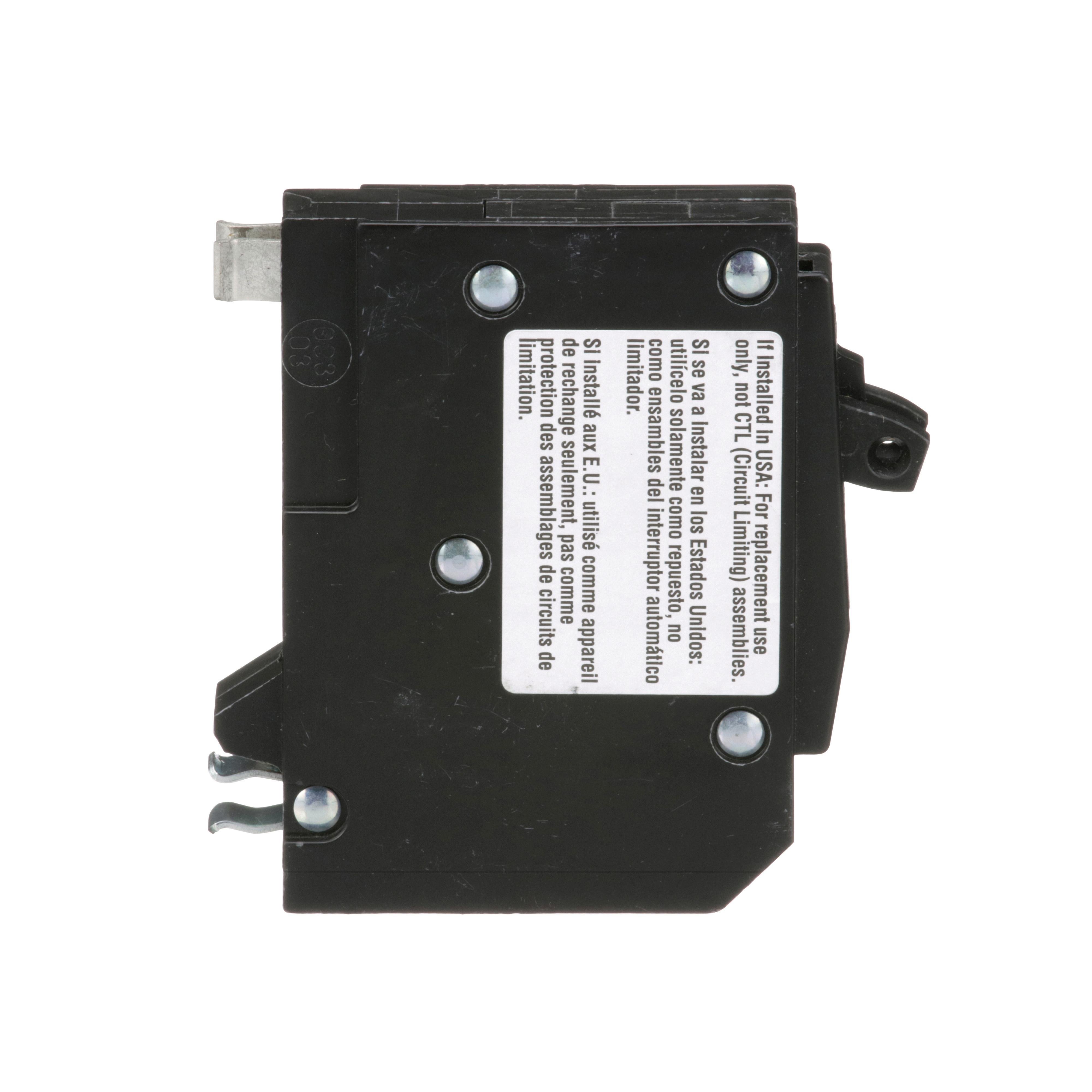 Picture of QO1515 - Tandem mini circuit breaker, QO, 2 x 1 pole at 15A, 120/240VAC, 10kA, plug in
