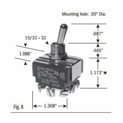 SS212A-BG - Toggle Switch, 3PDT, ON-OFF-ON, 15 Amp 1