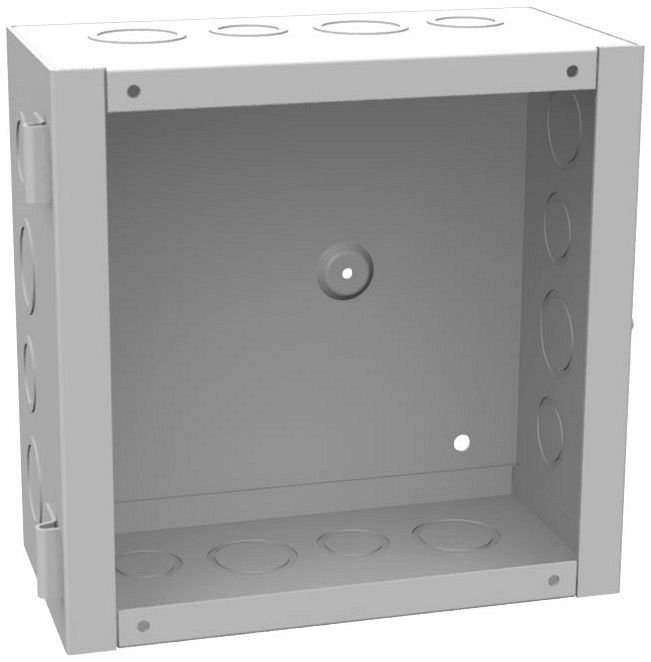 884-HC1 - 8x4X8 Hinge Cover Type 1 UL Listed Steel Knockouts ANSI 61 Gray Flush Pull Ring Formed Hinges Mounting Holes In Back