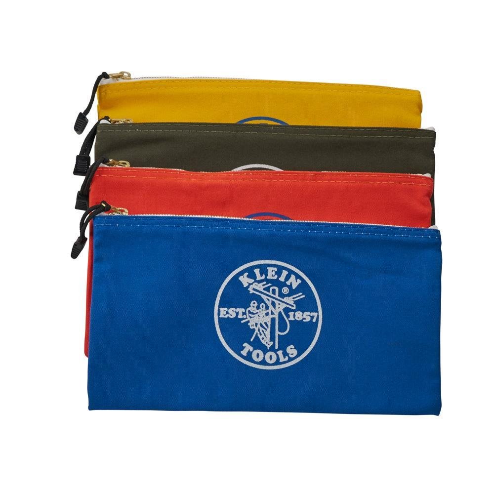 Picture of 5140 - Zipper Bags, Canvas Tool Pouches Olive/Orange/Blue/Yellow, 4-Pack