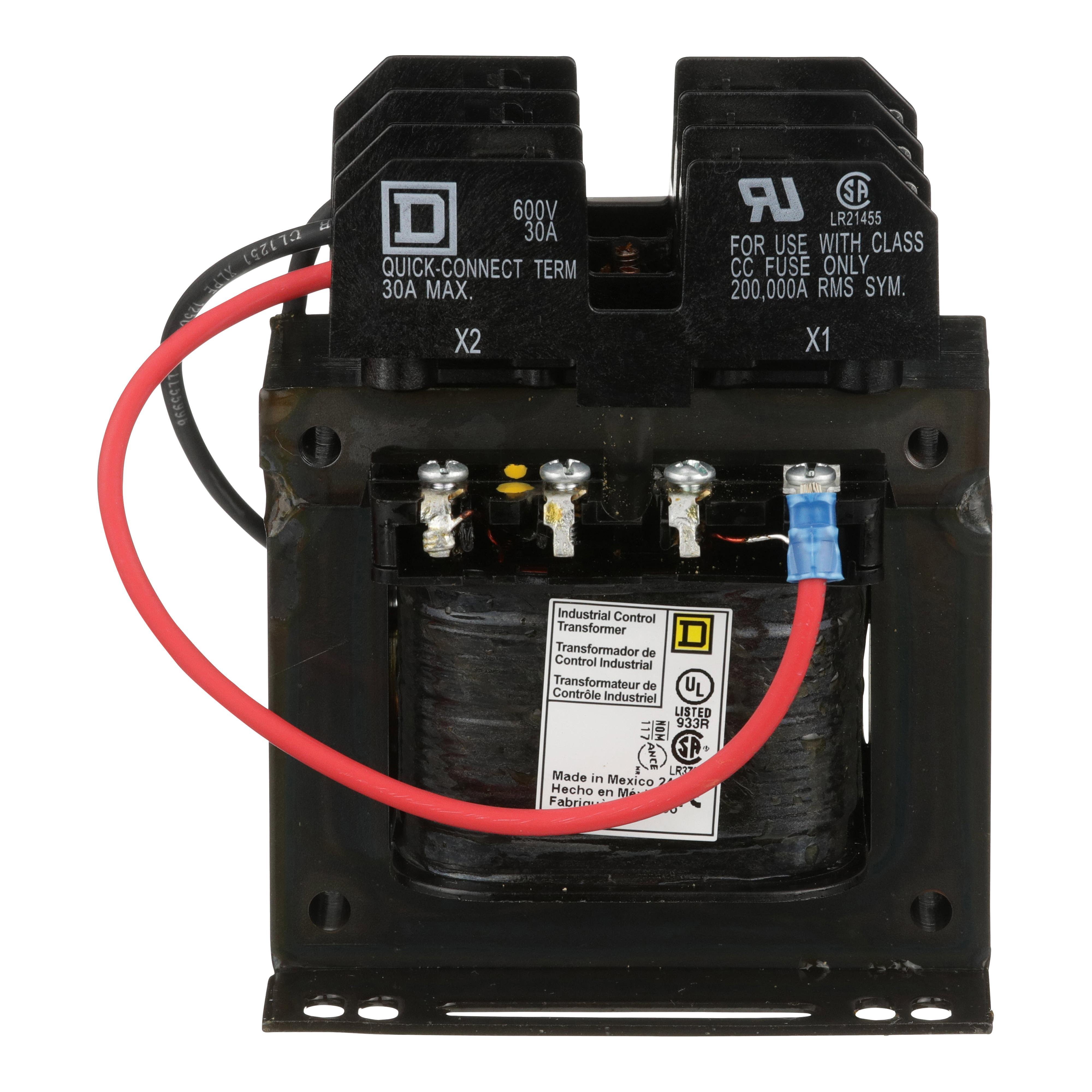 Picture of 9070TF100D20 - Industrial control transformer, Type TF, 1 phase, 100VA, 208/230/460V primary, 115V secondary, 50/60Hz