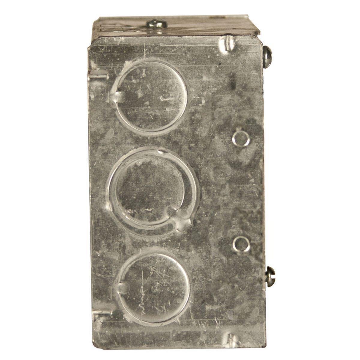 232S - 4 in. Square Box, 2-1/8 in. Deep - Welded with STAB-IT Connector 600V, Raised Ground, 8" #12 Solid Copper Pigtail