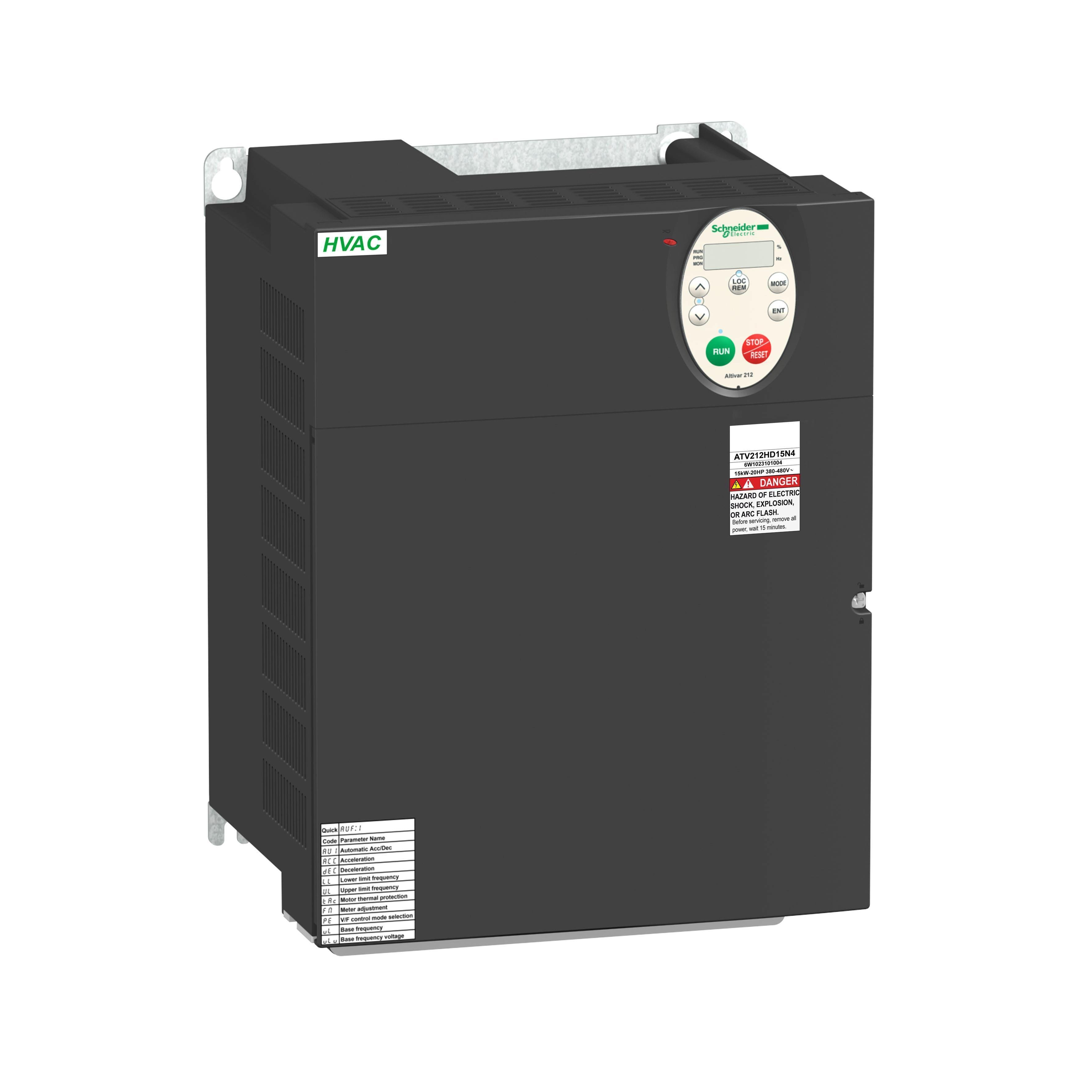 ATV212HD15N4 - variable speed drive, Altivar 212, 15kW, 20hp, 480V, 3 phases, with EMC, IP21