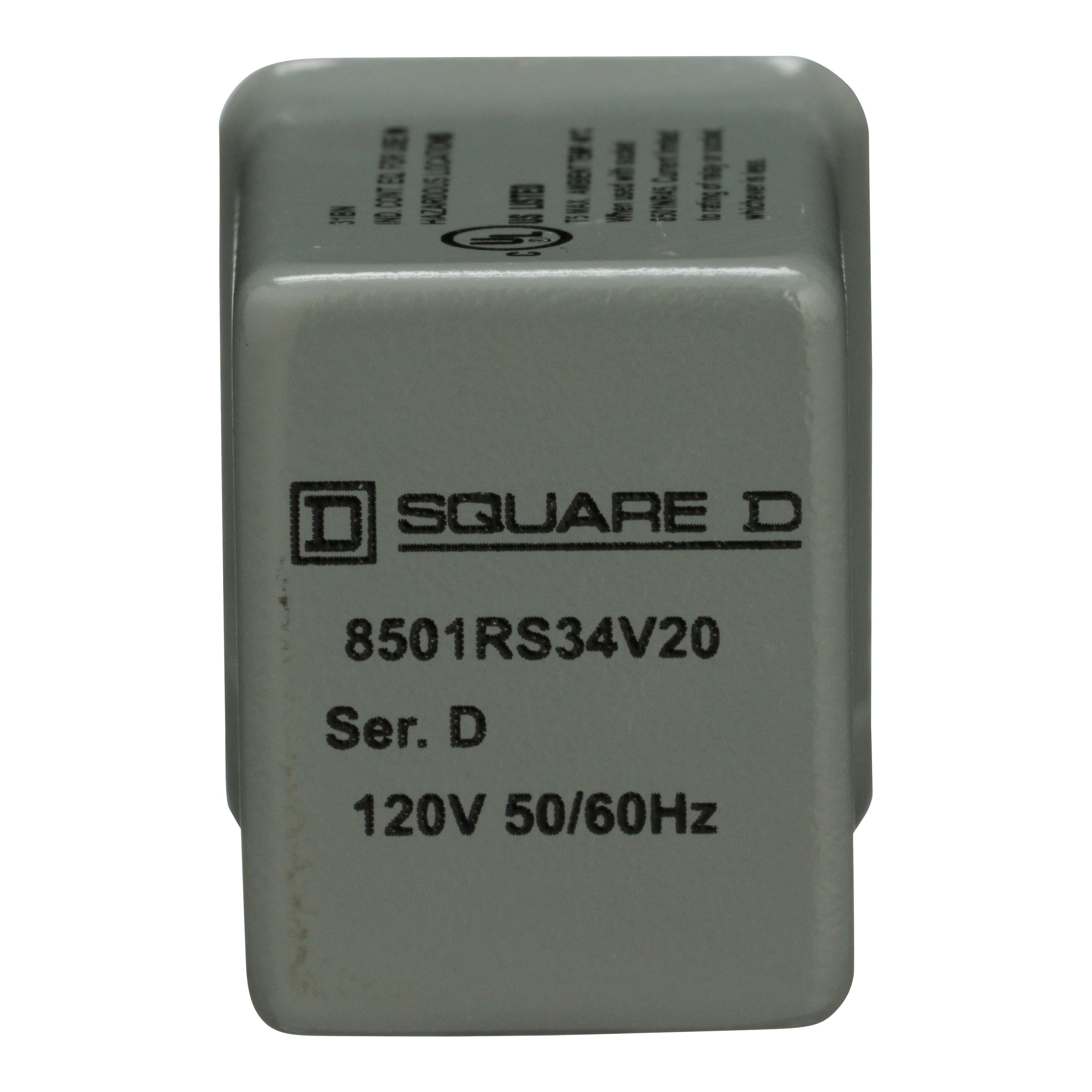 8501RS34V20 - Miniature Relay, Harmony 8501R, low voltage, 4PDT, 14 blades, 5A resistive at 240V AC, coil, 0.5HP at 277V AC, 120V AC, 4NO+ 4NC