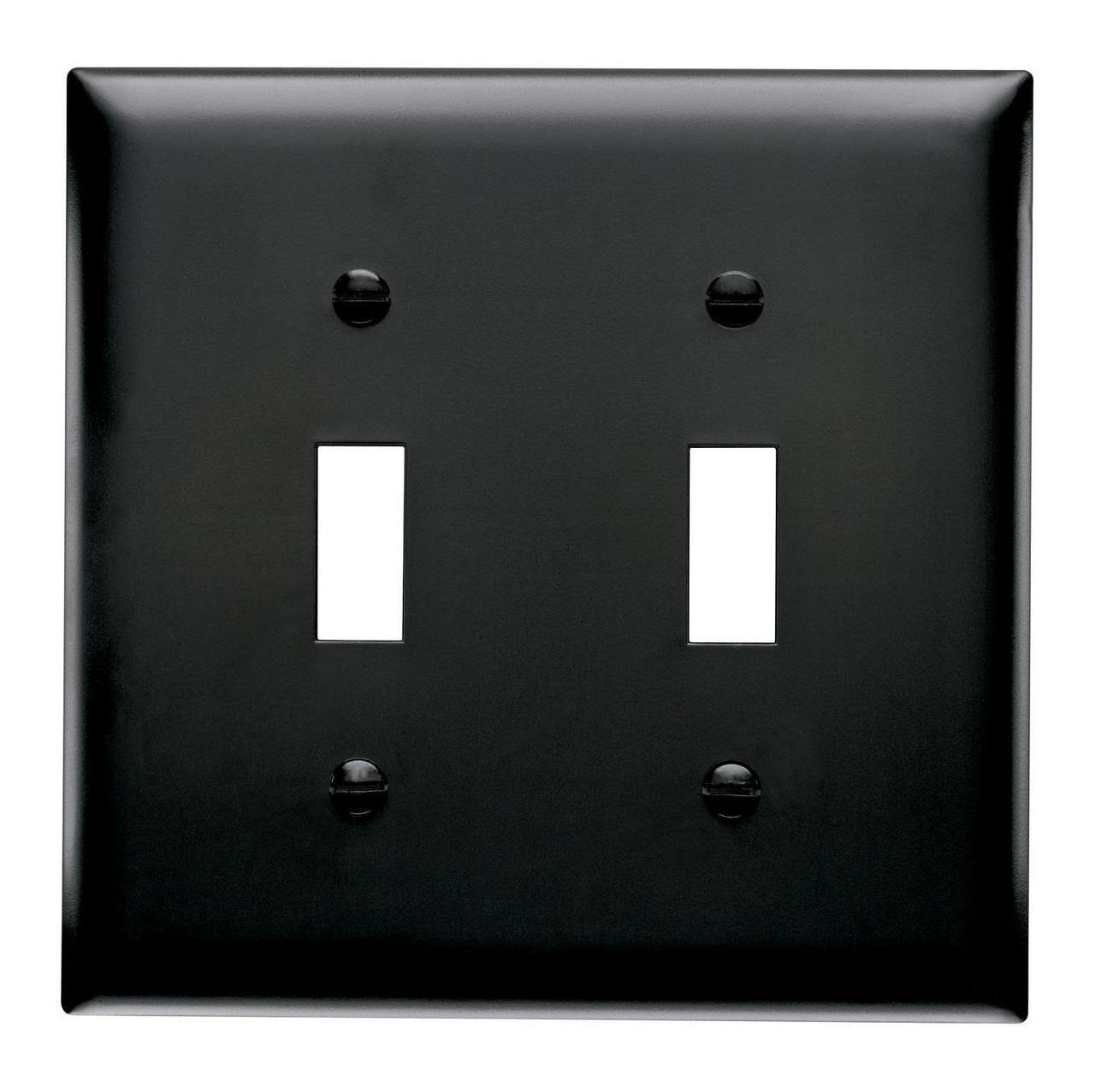 TP2-BK - TradeMaster® 2-Gang Nylon Wall Plate, 2 Toggle Switch Openings, Black