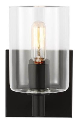 4164201-112 - Generation Lighting Fullton One Light Wall/Bath Sconce Midnight Black Black/White Cord (4164201-112)
