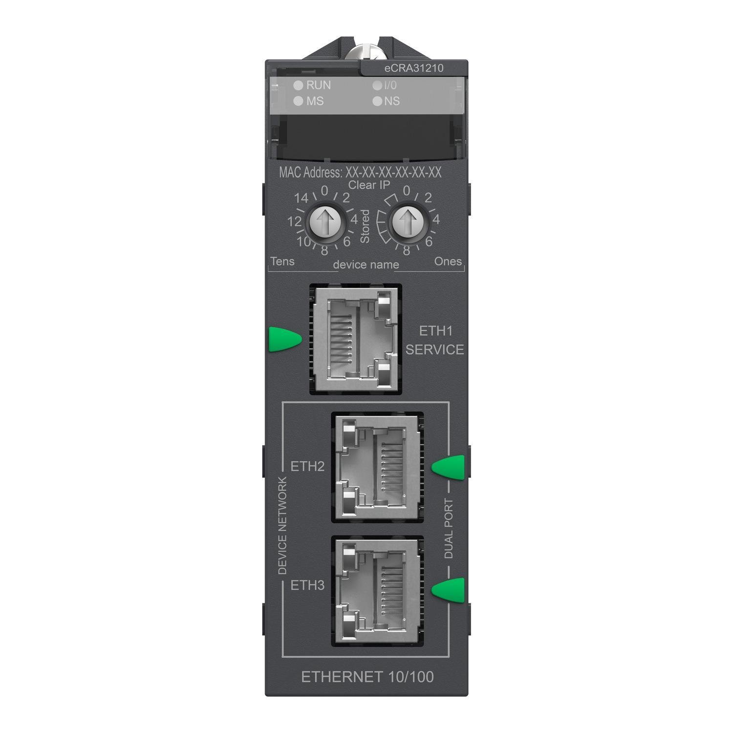 BMECRA31210 - EIO drop adapter, Modicon X80, with Ethernet backplane