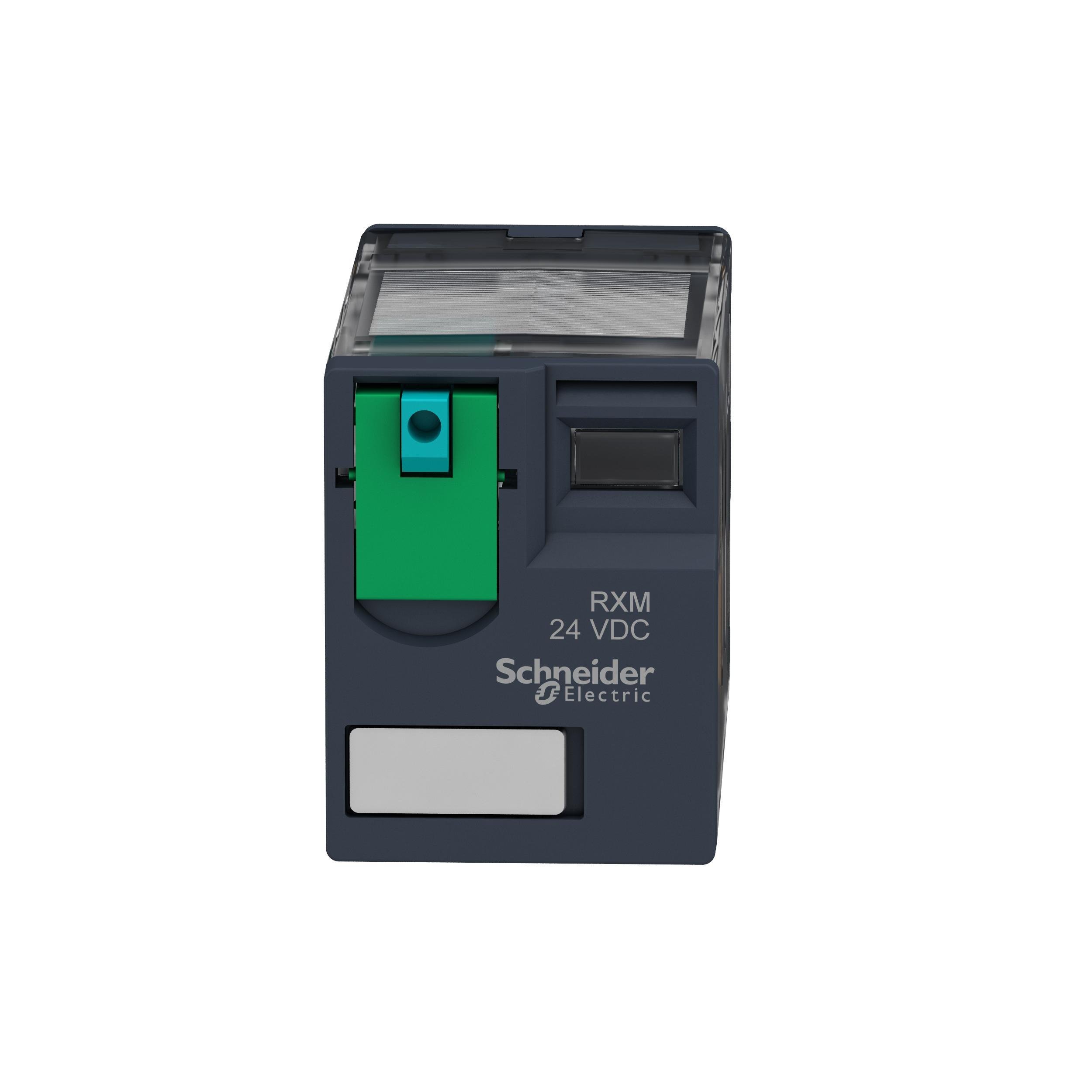 RXM2AB1JD - miniature plug in relay, Harmony Electromechanical Relays, 12A, 2CO, lockable test but to n, 12V DC