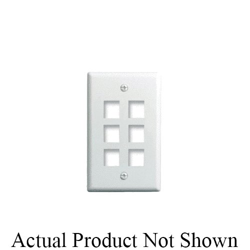 WP3406-WH - 1-Gang, 6-Port Wall Plate, White