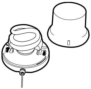 278LED - LED Lampholder Keyless Pull Chain, White