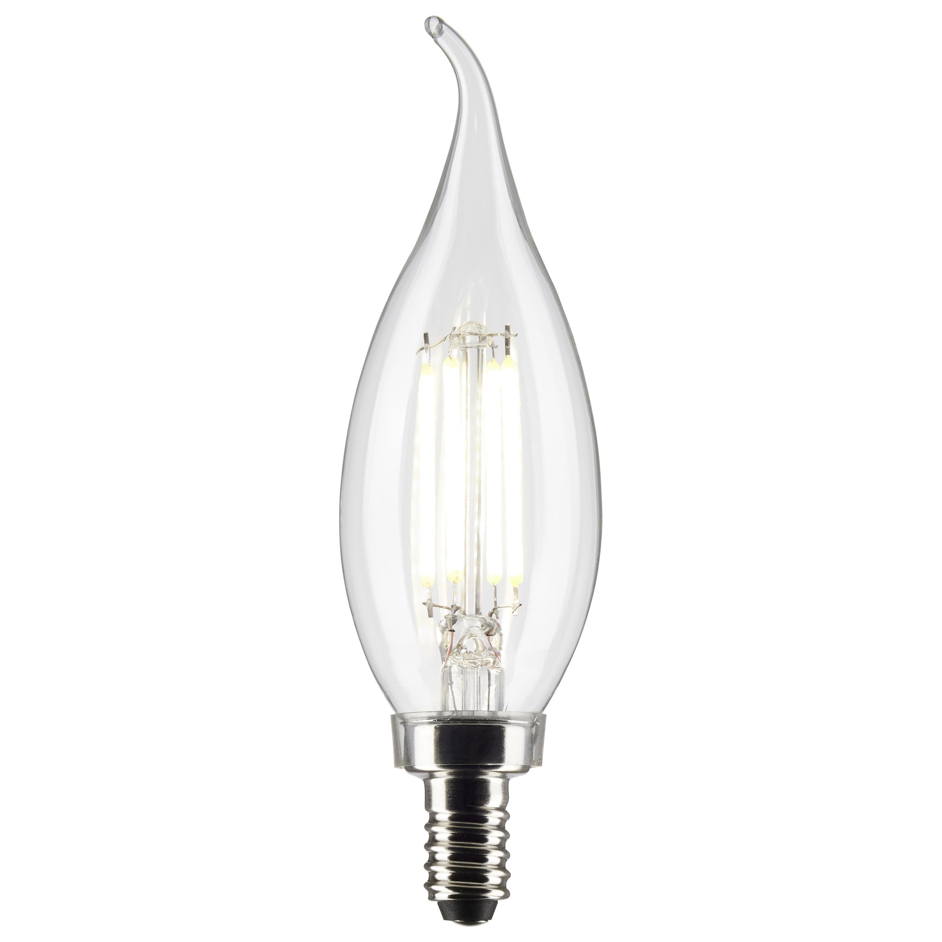 S21296 - 4 Watt CA10 LED - Clear - Candelabra base - 90 CRI - 2700K - 120 Volt