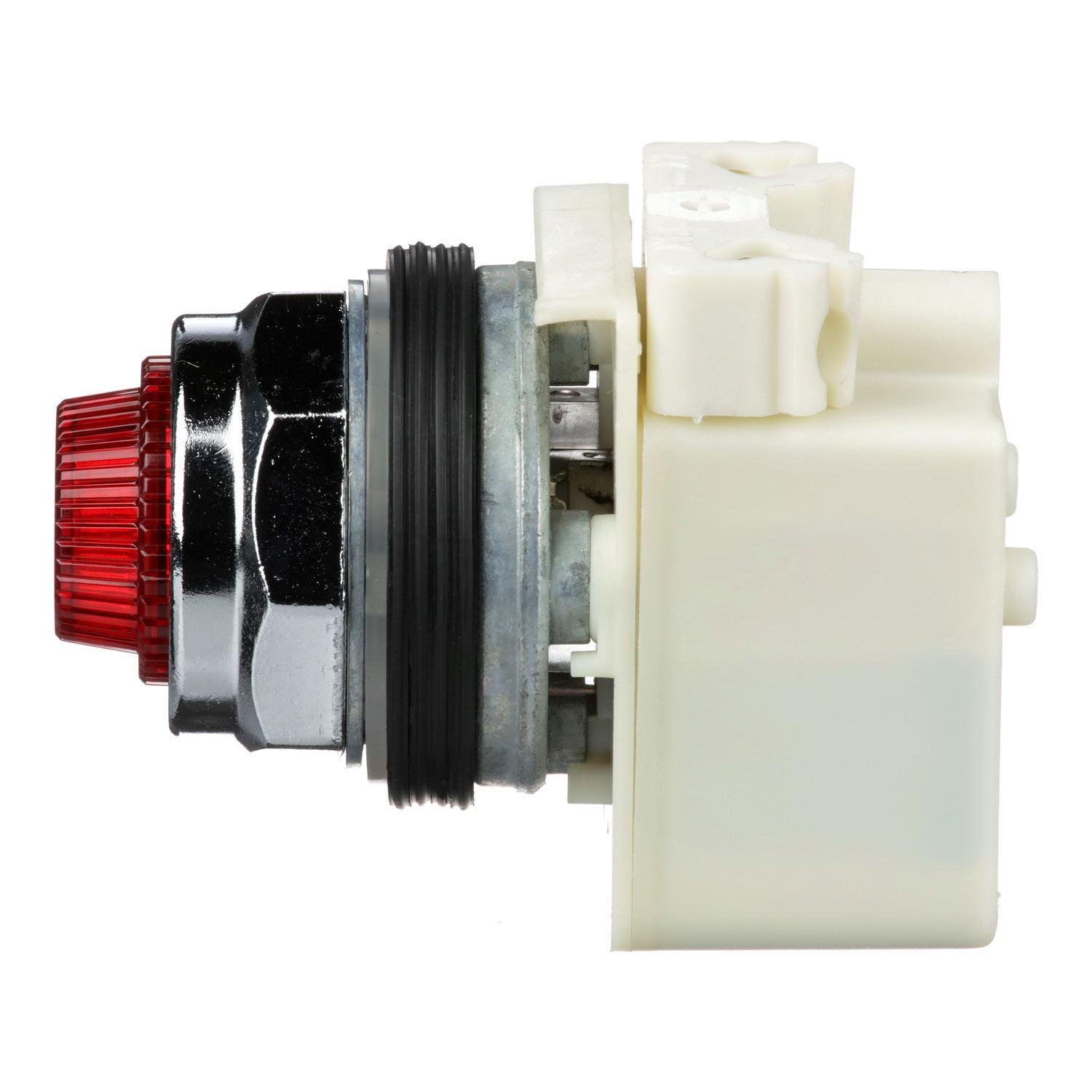 Picture of 9001KP1R31 - Pilot light, Harmony 9001K, metal, polycarbonate, fresnel lens, red, 30mm, 120VAC