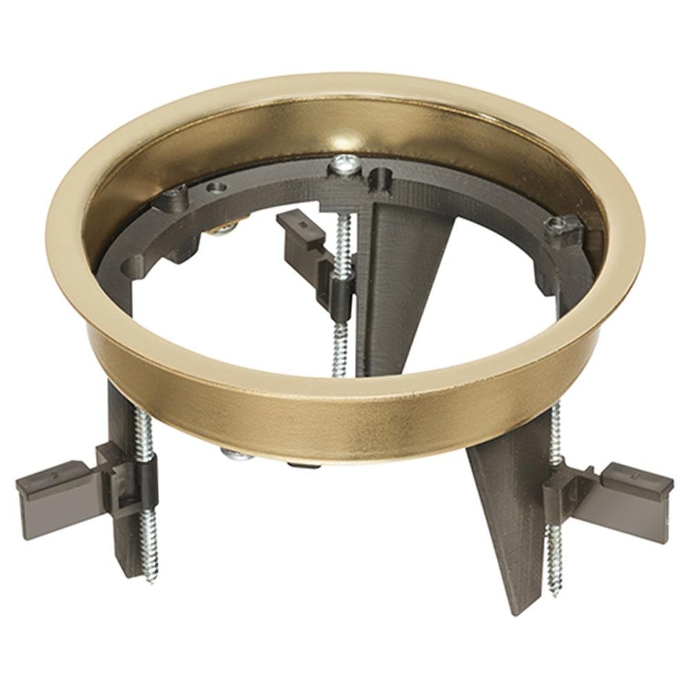 FLB4364MB - DROP IN floor box kit with low profile steel bracket and brass cover with flip lid.