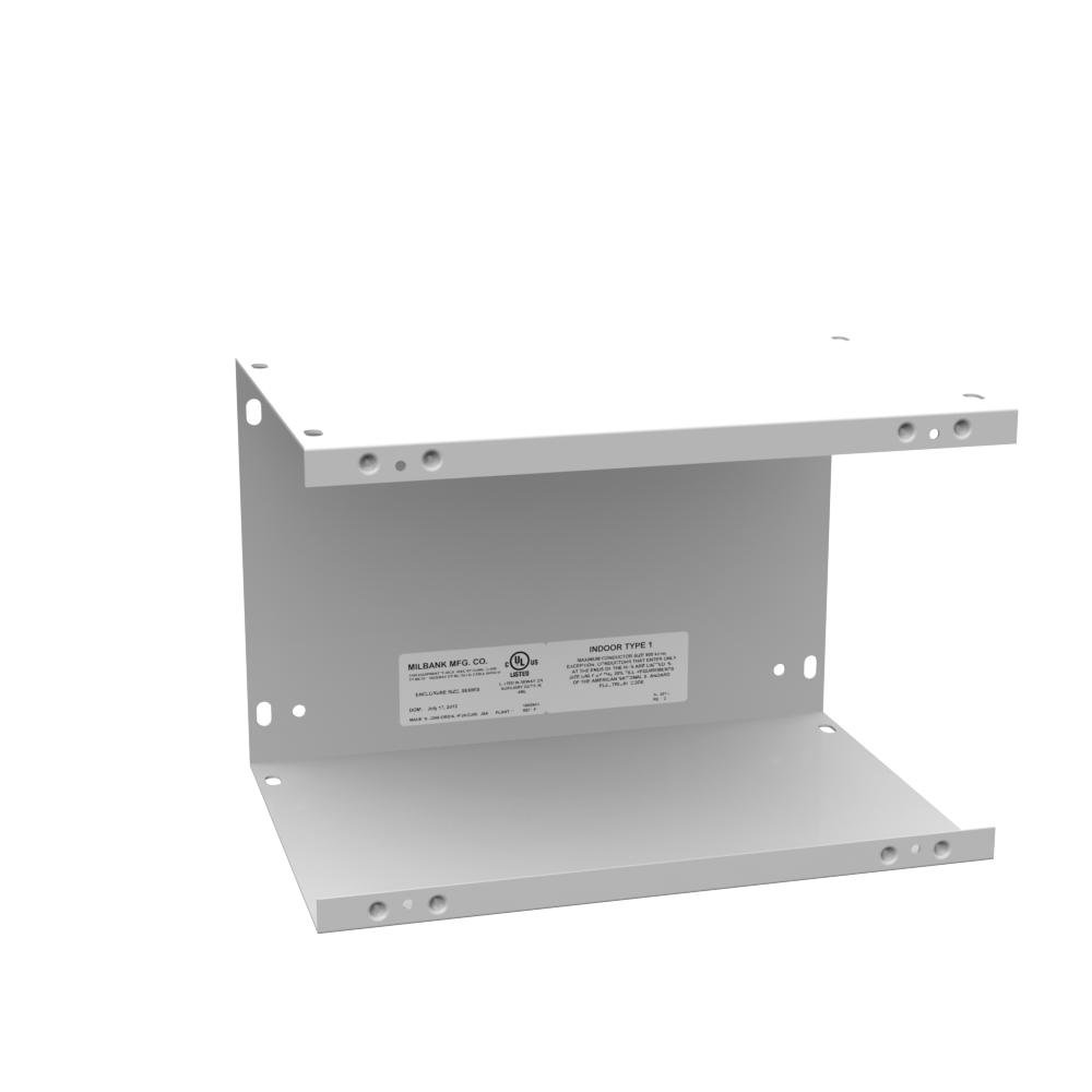 8812-GSC1-NK - 8x12x8 Screw Cover Wireway Type 1 UL Listed Steel No Knockouts ANSI 61 Gray