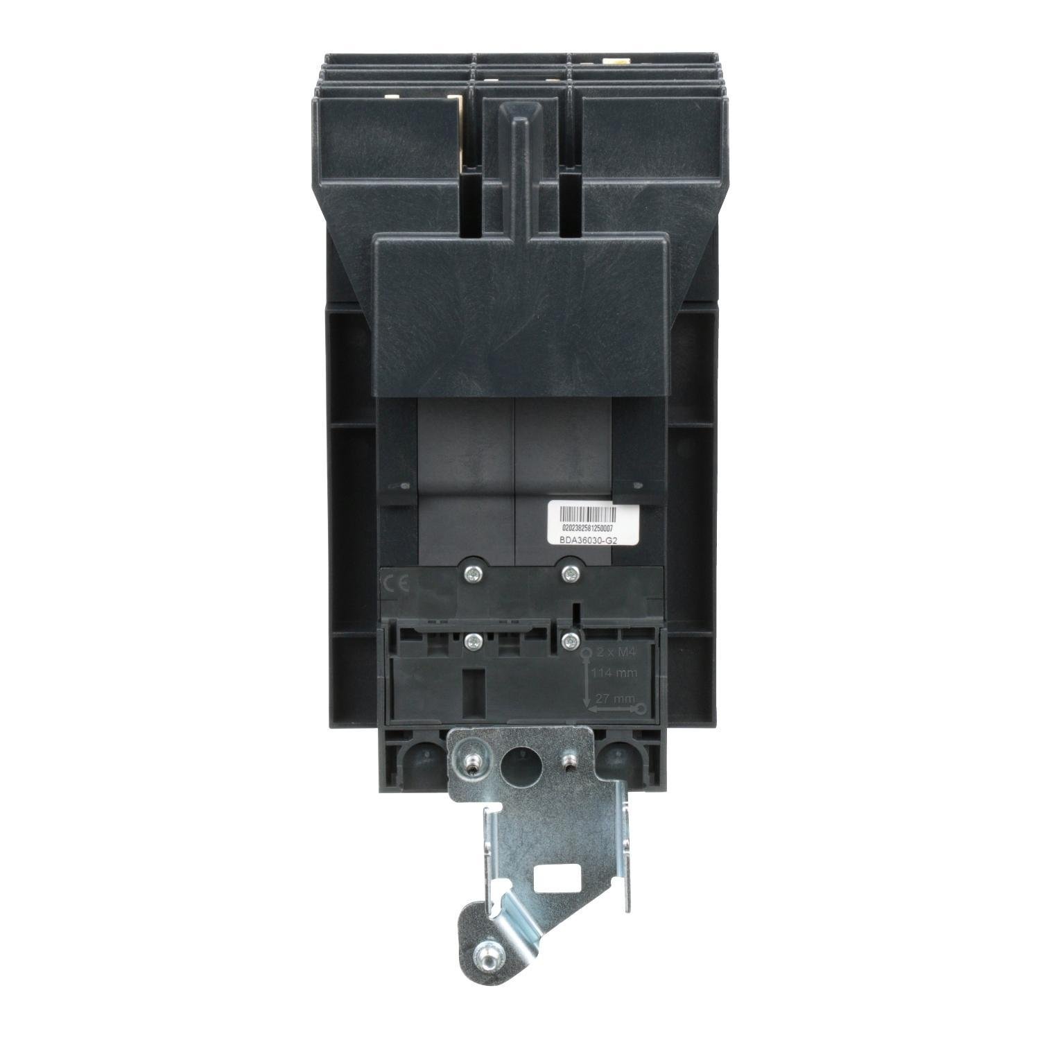 Picture of BDA36030 - Circuit breaker, PowerPacT B, 30A, 3 pole, 600Y/347VAC, 14kA, I-Line, thermal magnetic, 80%, ABC
