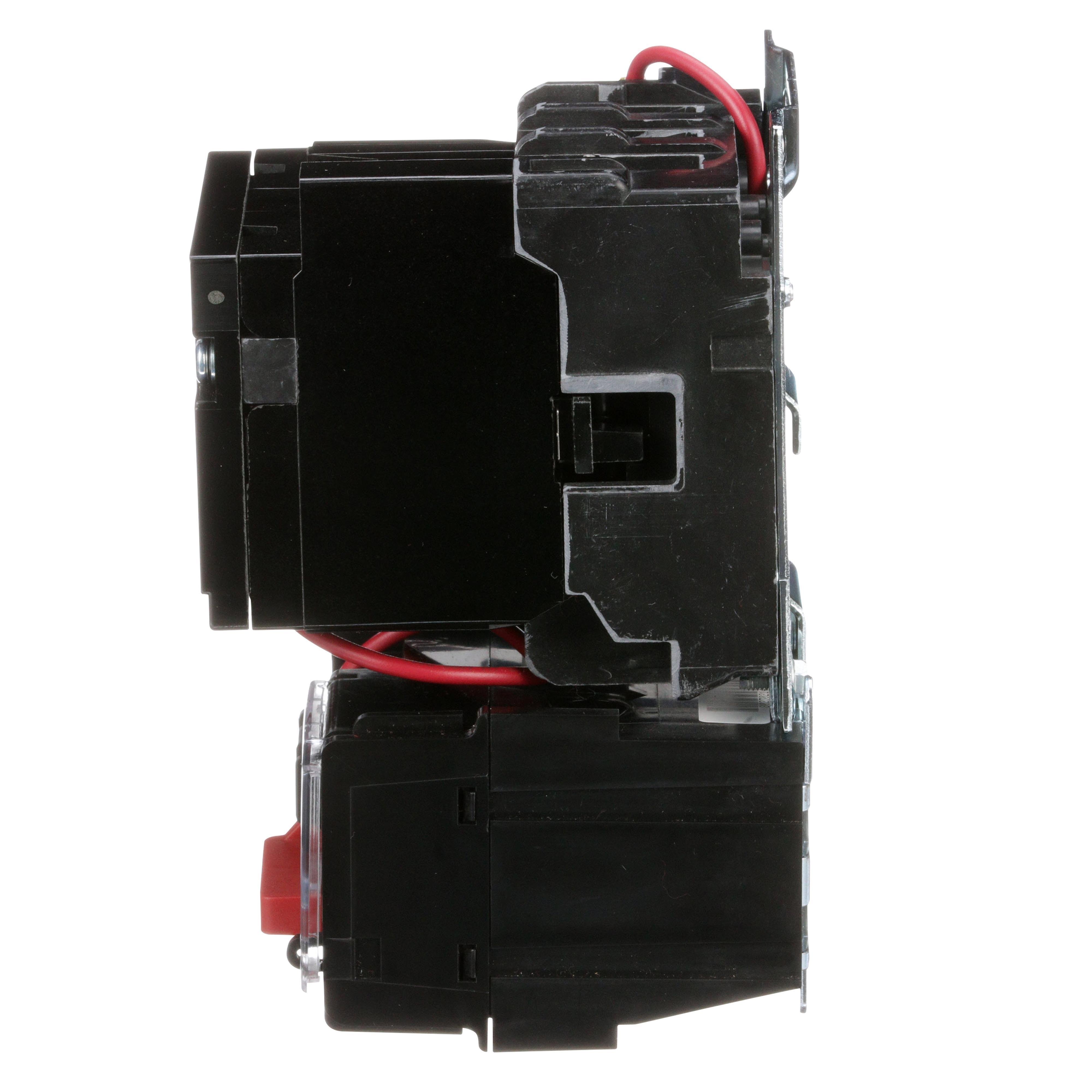 Picture of 8536SAO12V02H30S - NEMA motor starter, Type S, nonreversing, Size 00, 9A, 2HP at 460VAC, up to 100kA SCCR, 3 phase, 3 pole, Motor Logic, 120VAC coil, open [TAA]