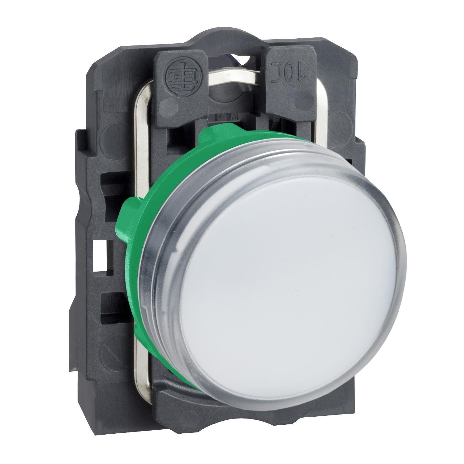 Picture of XB5AVG1 - pilot light, Harmony XB5, grey plastic, white, 22mm, universal LED, plain lens, 110...120V AC