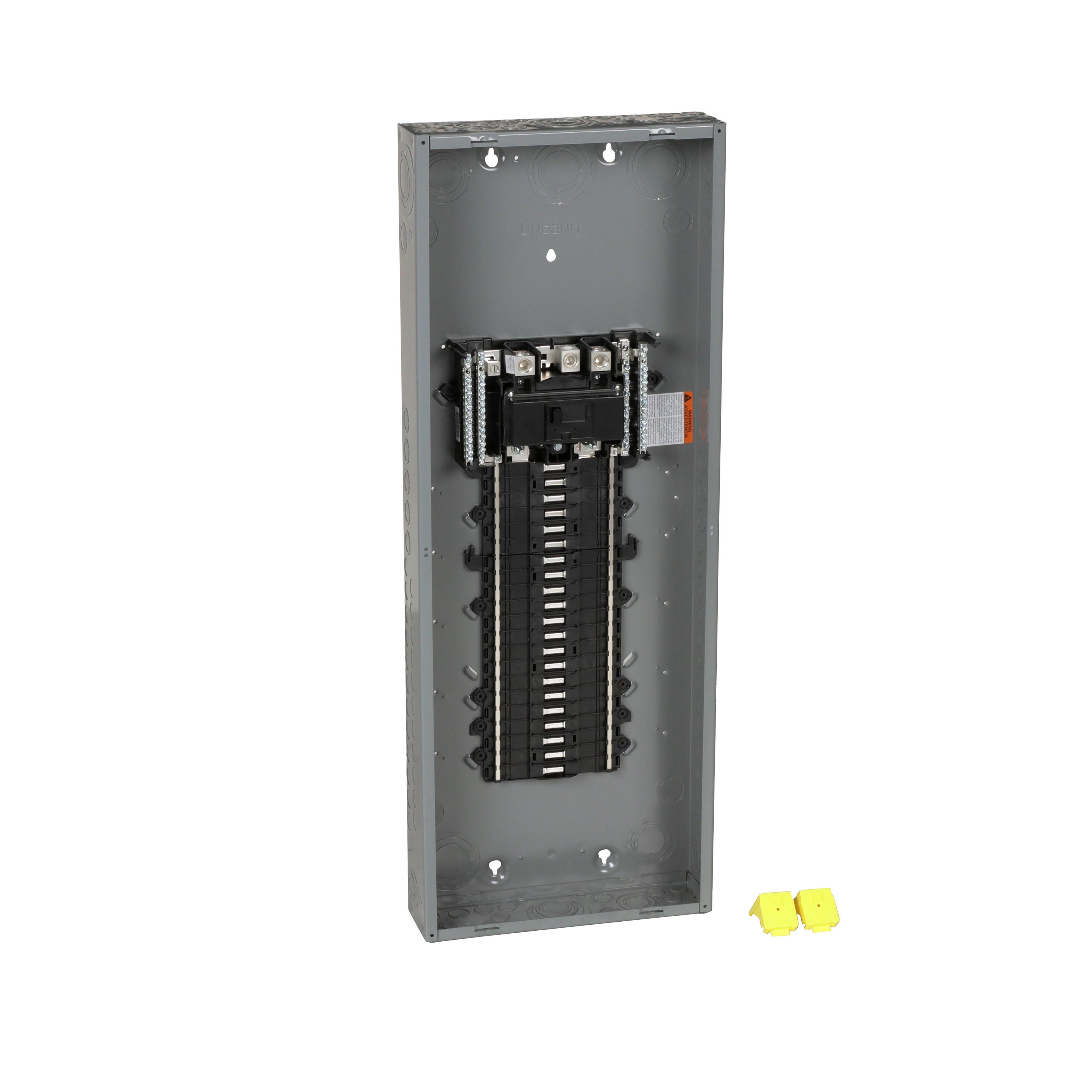 QO142M200PC - Load center, QO, 1 phase, 42 spaces, 52 circuits, 200A convertible main breaker, PoN, NEMA1, combo cover
