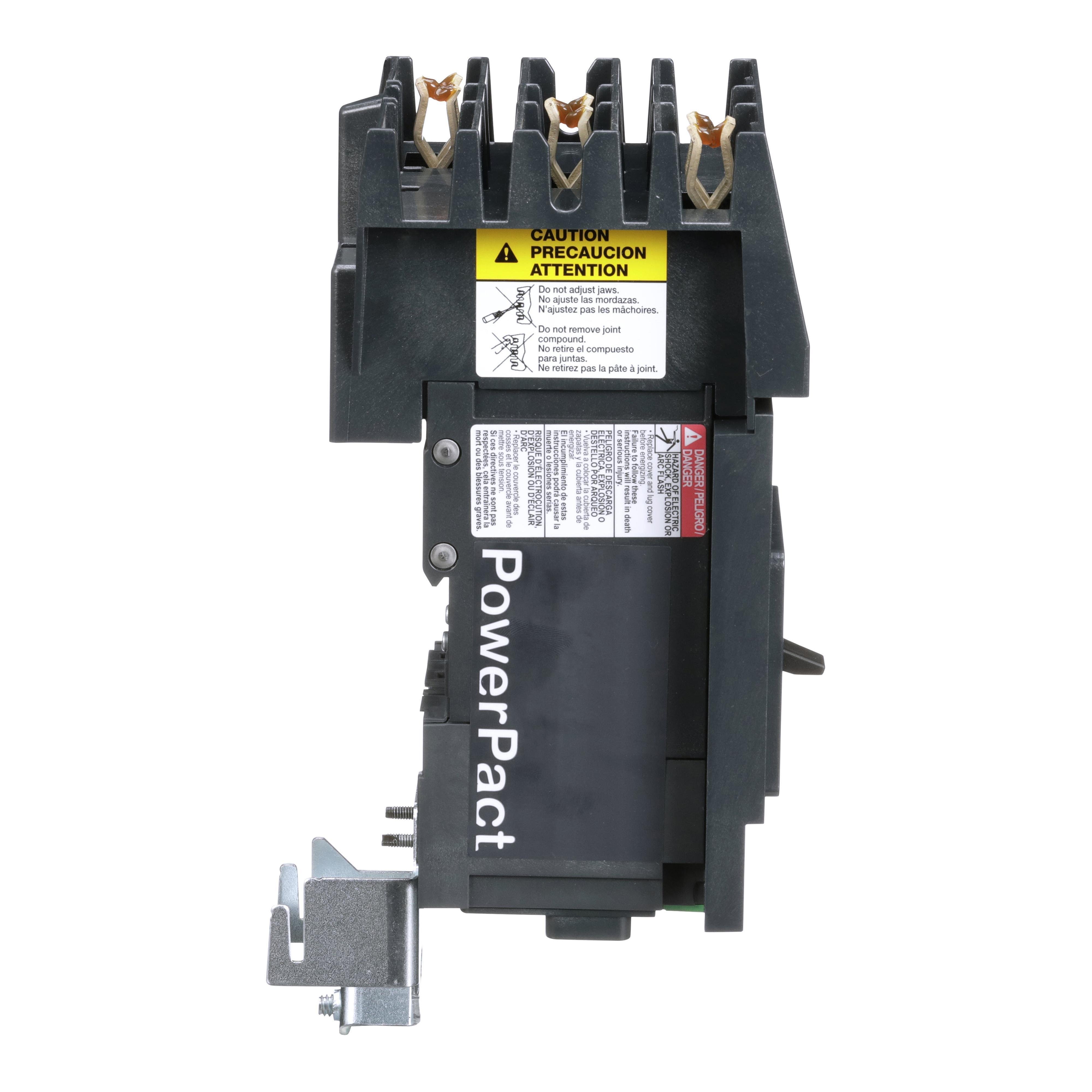 Picture of BGA36100 - Circuit breaker, PowerPacT B, 100A, 3 pole, 600Y/347VAC, 18kA, I-Line, thermal magnetic, 80%, ABC
