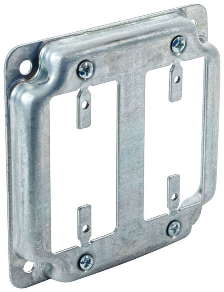 G1950 - G1950 - Square 1/2" Raised Two GFCI Receptacle Surface Cover, 4", 50 Pak