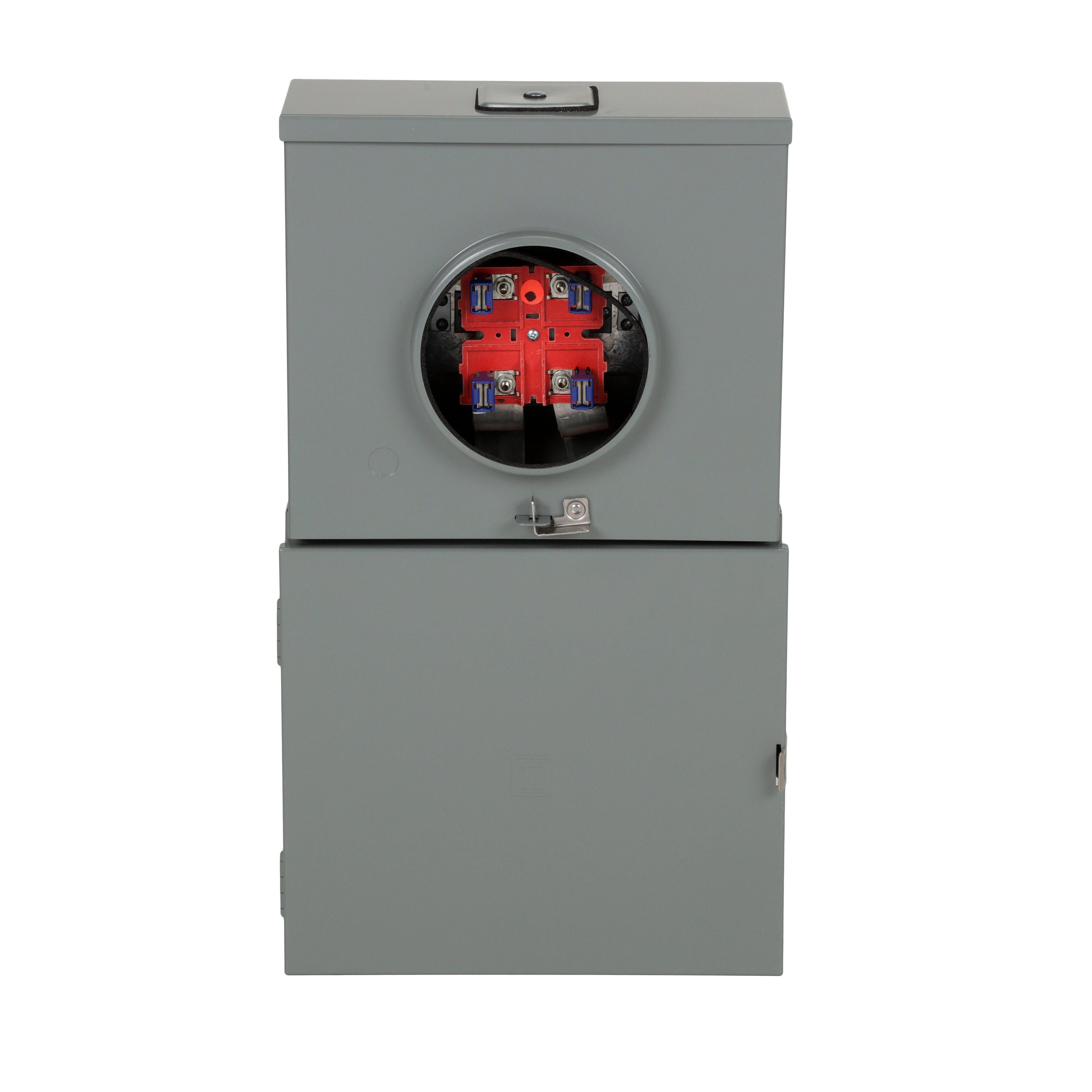 RC12L200C - Meter mains, Homeline, CSED, ringless socket, 200A, surface mount, maximum 12 spaces, no bypass