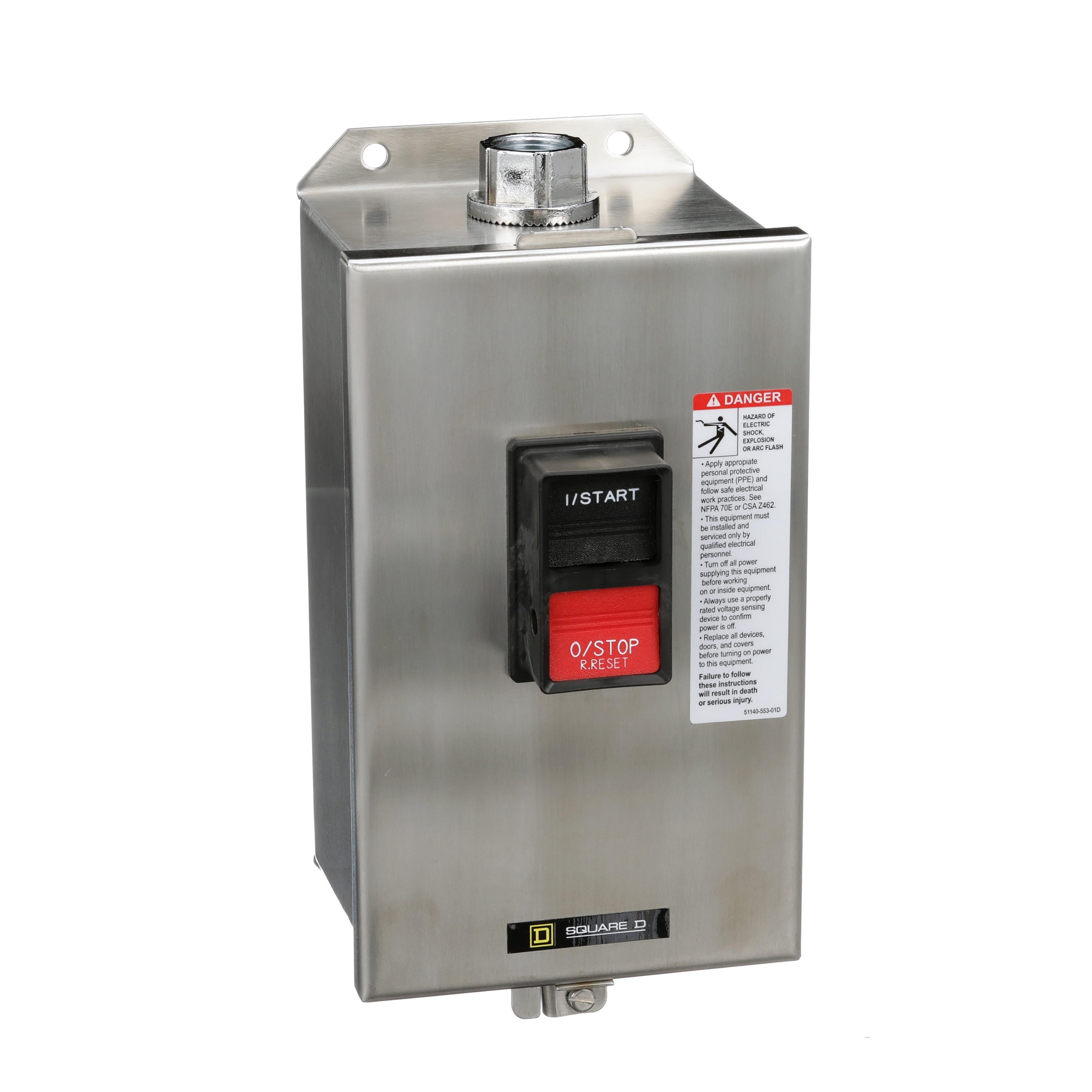 2510MBW12 - Manual starter, integral horsepower,  NEMA M0, 600VAC, 3 pole, 5HP at 380/575VAC, 3 phase, no indicator, NEMA 4/4X