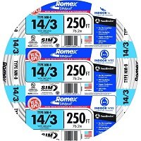 NM-B-14/3-CU-WG-250CL - NM-B - 14 AWG - 3 Conductor - Copper With Ground - 250' Coil
