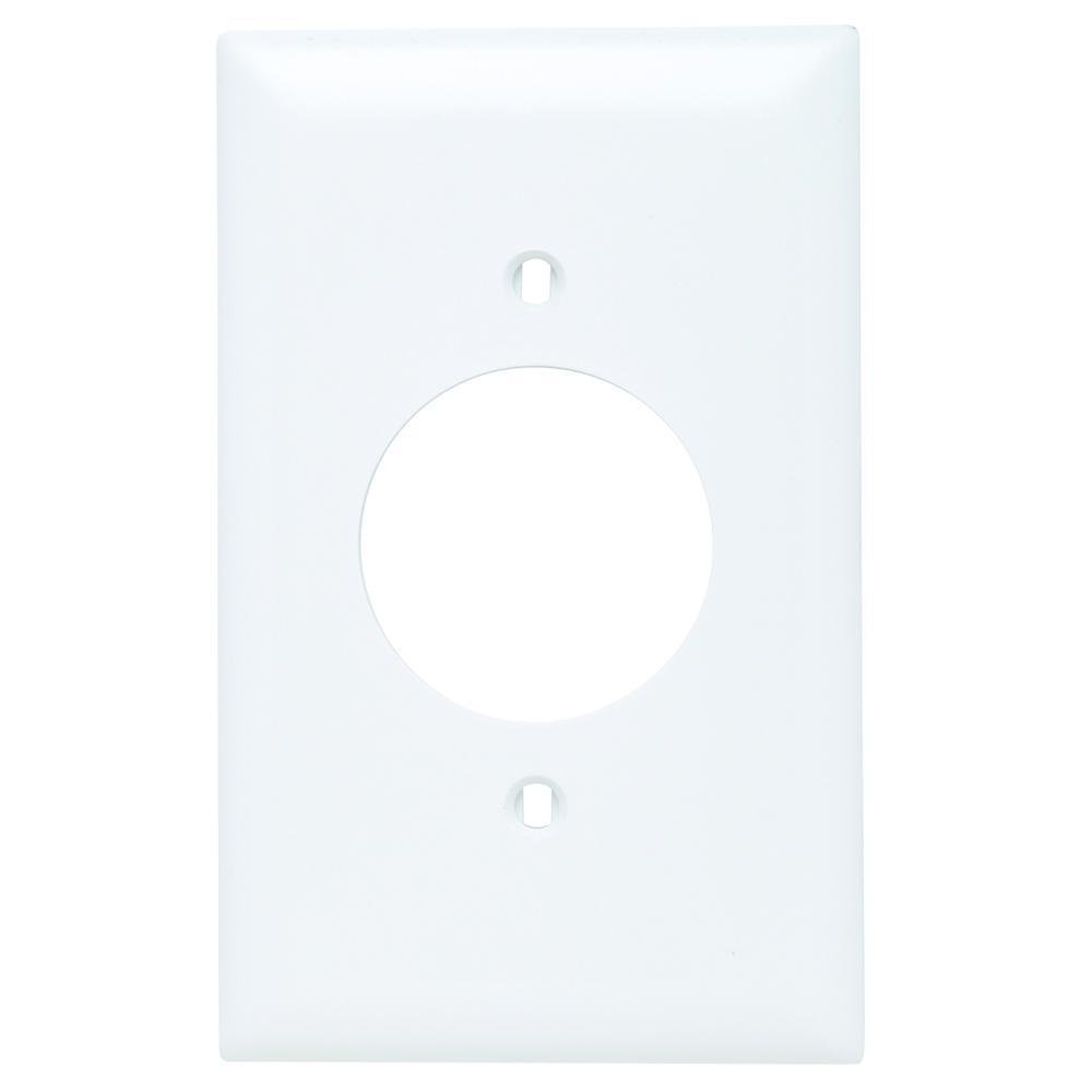 TP720-W - TradeMaster® 1-Gang Nylon Wall Plate, 1.5938-in Power Outlet Receptacle Opening, 2 Mtg Holes, White