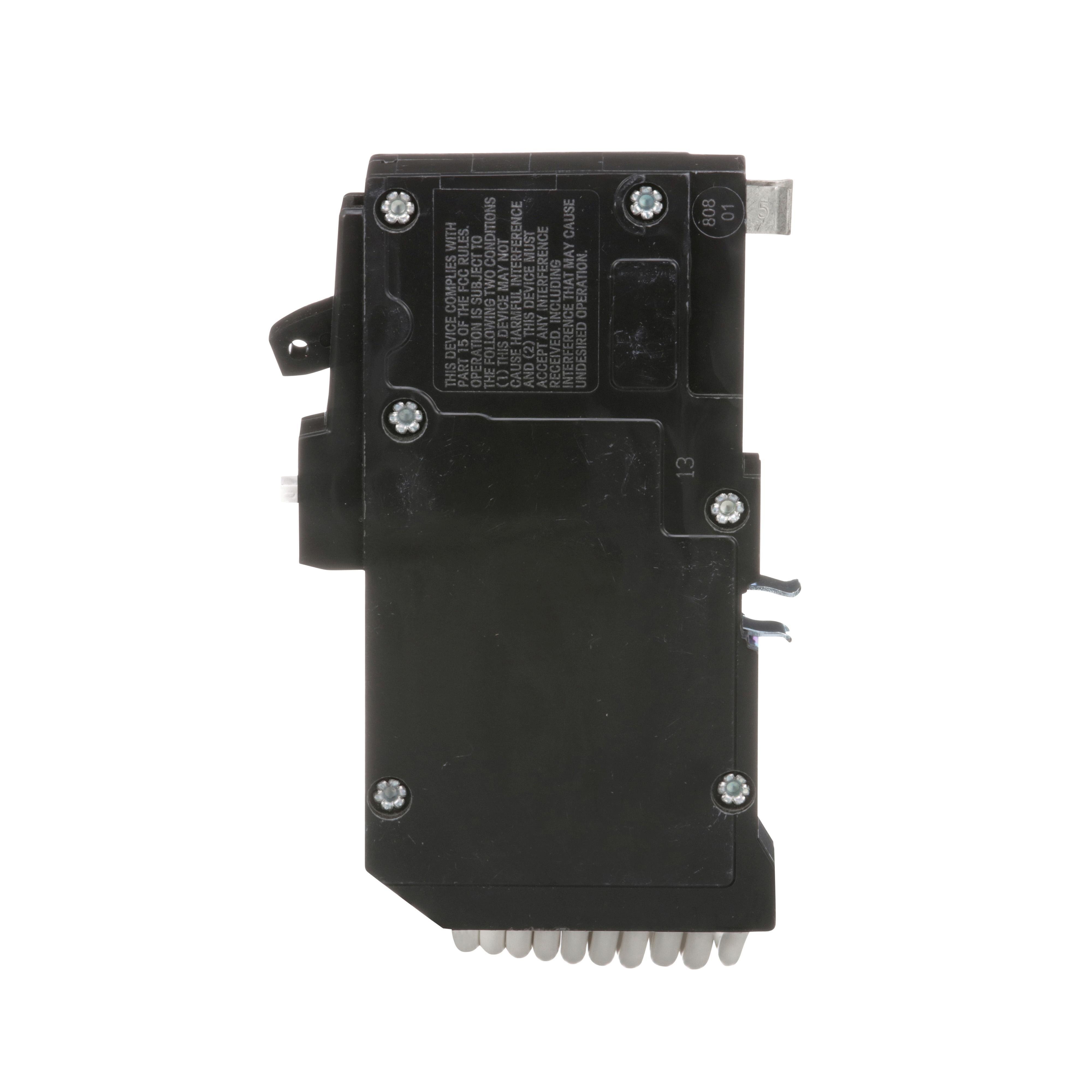 Picture of QO115CAFI - [TAA] Mini circuit breaker, QO, 15A, 1 pole, 120VAC, 10kA, plug in, combo ARC fault, pigtail