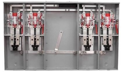 U5973-XT-5T9-BL - Meter Main, 3 Position, 200A Sockets, Lever Bypass, 480A Bus, 5 Jaw, Ringless, OH/UG