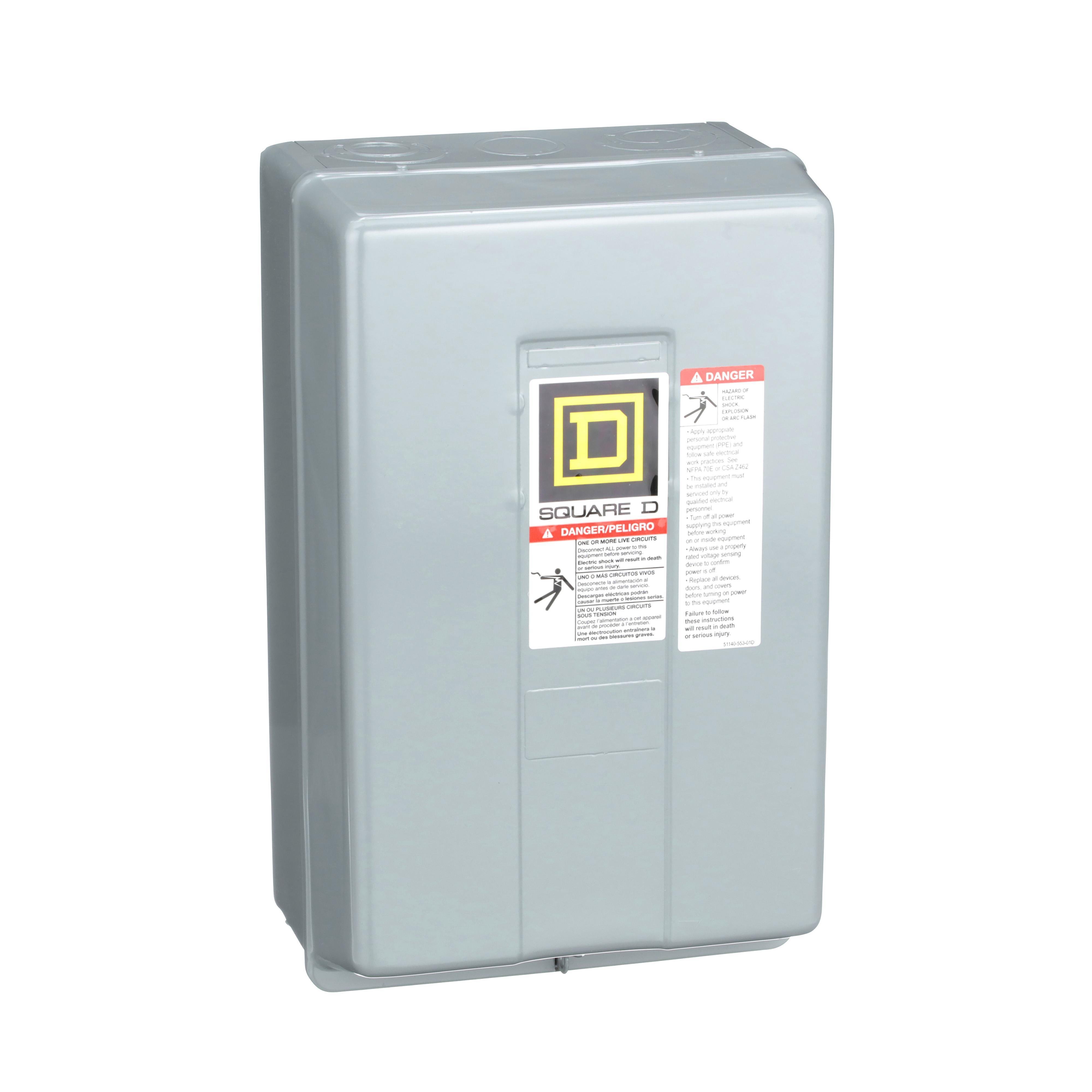 8903LG1200V02 - Contactor, Type L, multipole lighting, electrically held, 30A, 12 pole, 600V, 110/120VAC 50/60Hz coil, NEMA 1