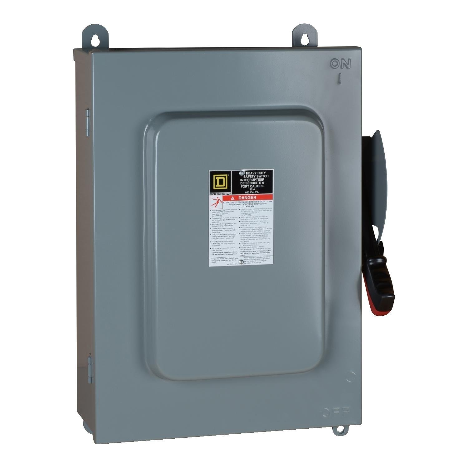Picture of HU661AWK - Safety switch, heavy duty, non fusible, 30A, 6 pole, 30hp, 600VAC/DC, NEMA 12