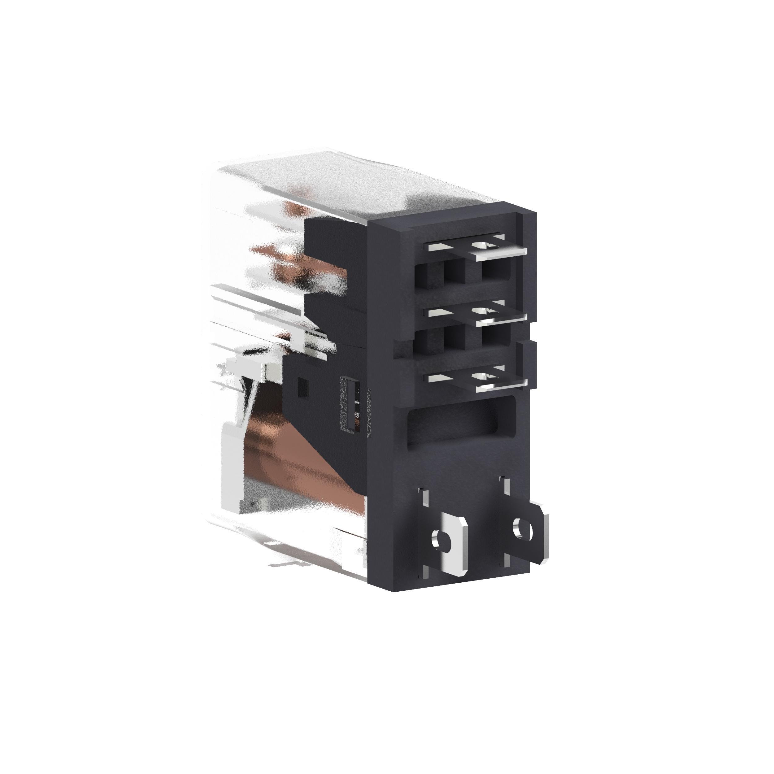Picture of RXG15BD - interface plug in relay, Harmony Electromechanical Relays, 10A, 1CO, clear cover, 24V DC