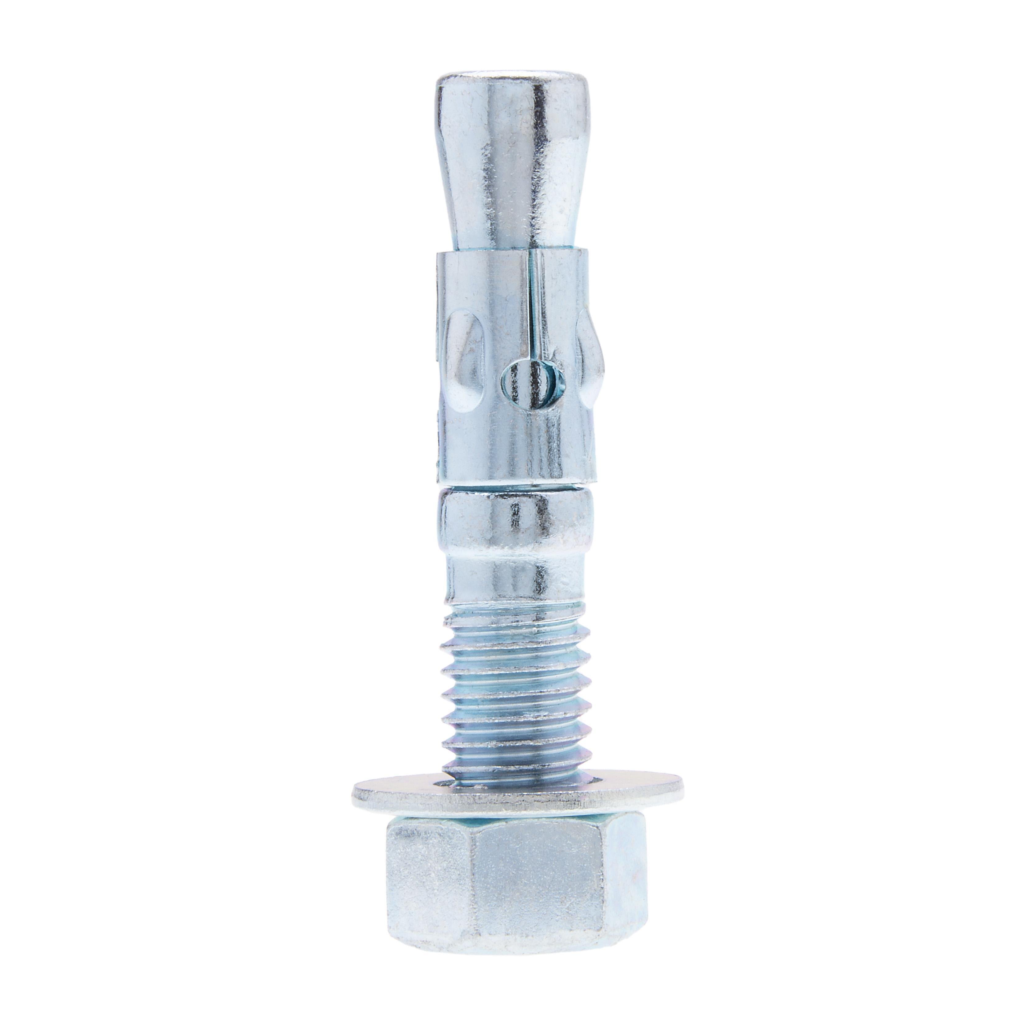 Picture of JTS1214 - Stud Anchor, 1/4 in. diameter, 2-1/4 in. length, 1-1/8 in. minimum embedment depth, 3/4 in. thread length, 1/4 in. drill size, Hex head, Steel material, Zinc Chromate finish, 100 per pack